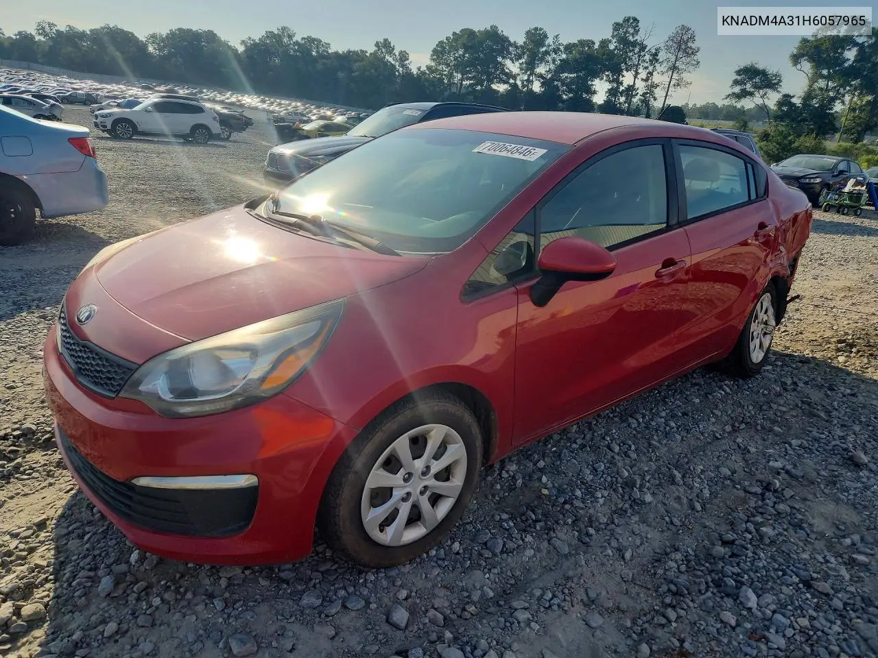 KIA RIO 2017, VIN KNADM4A31H6057965
