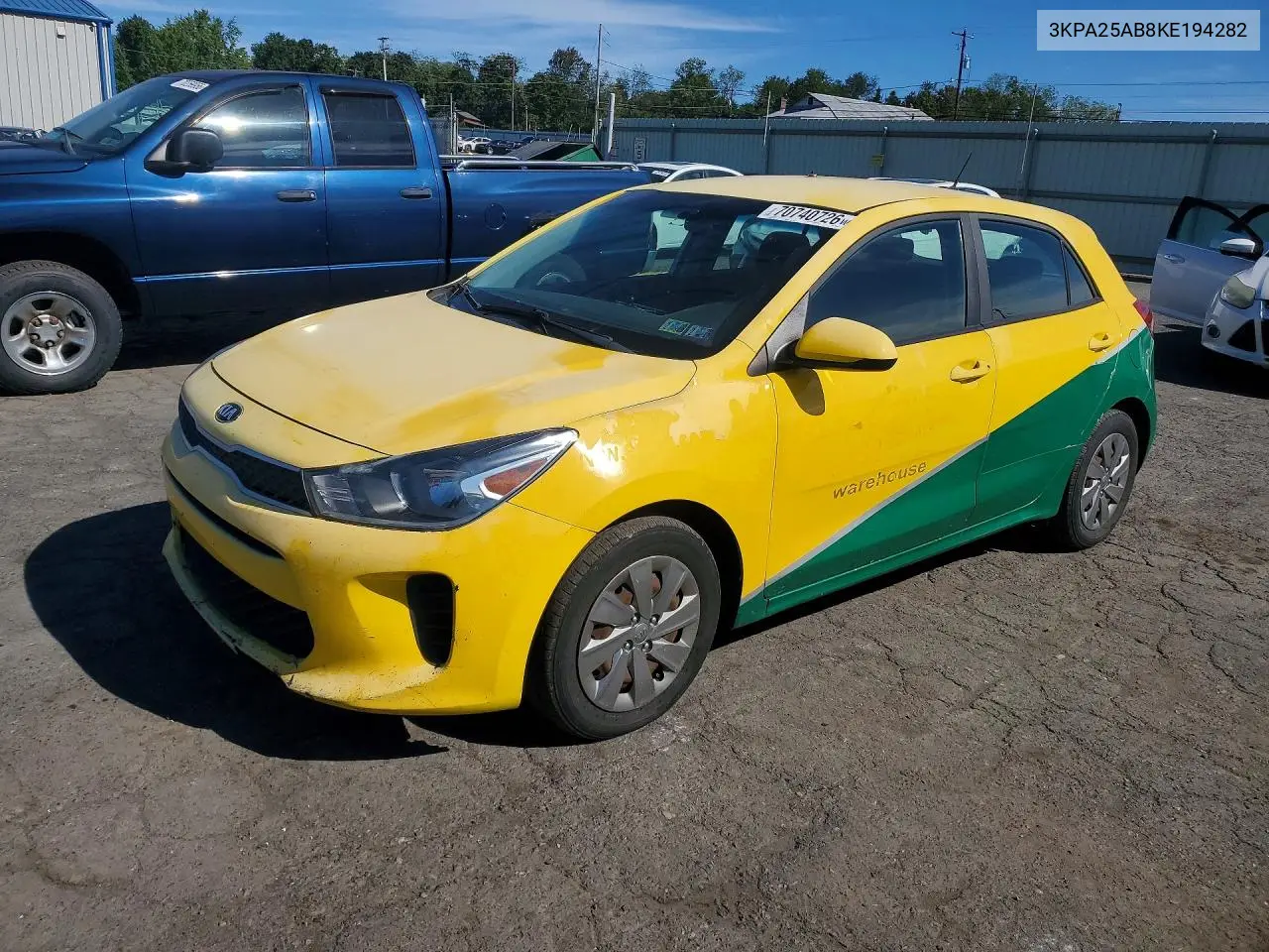 KIA RIO 2019, VIN 3KPA25AB8KE194282