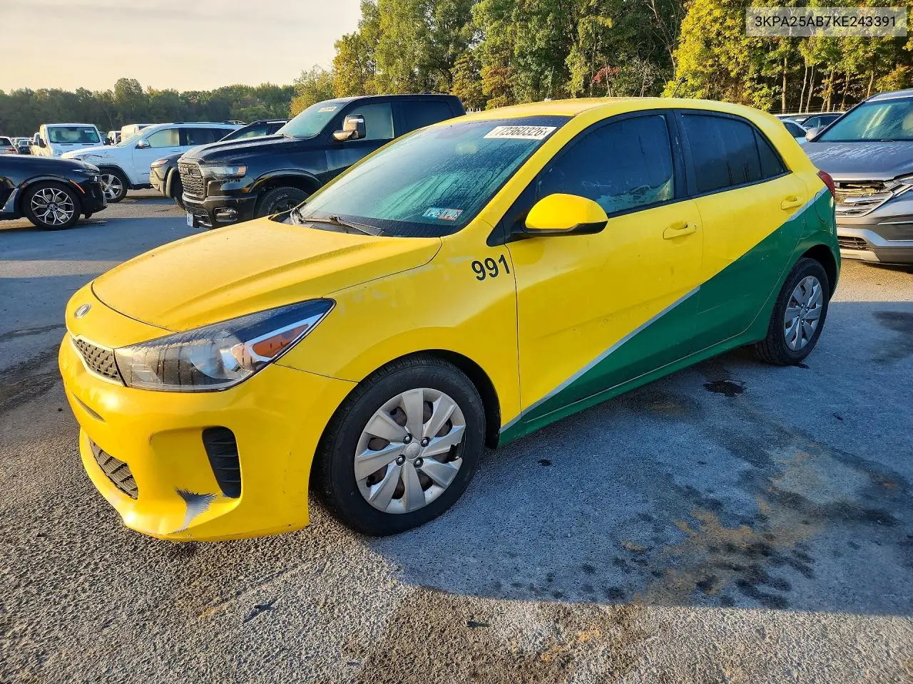 KIA RIO 2019, VIN 3KPA25AB7KE243391