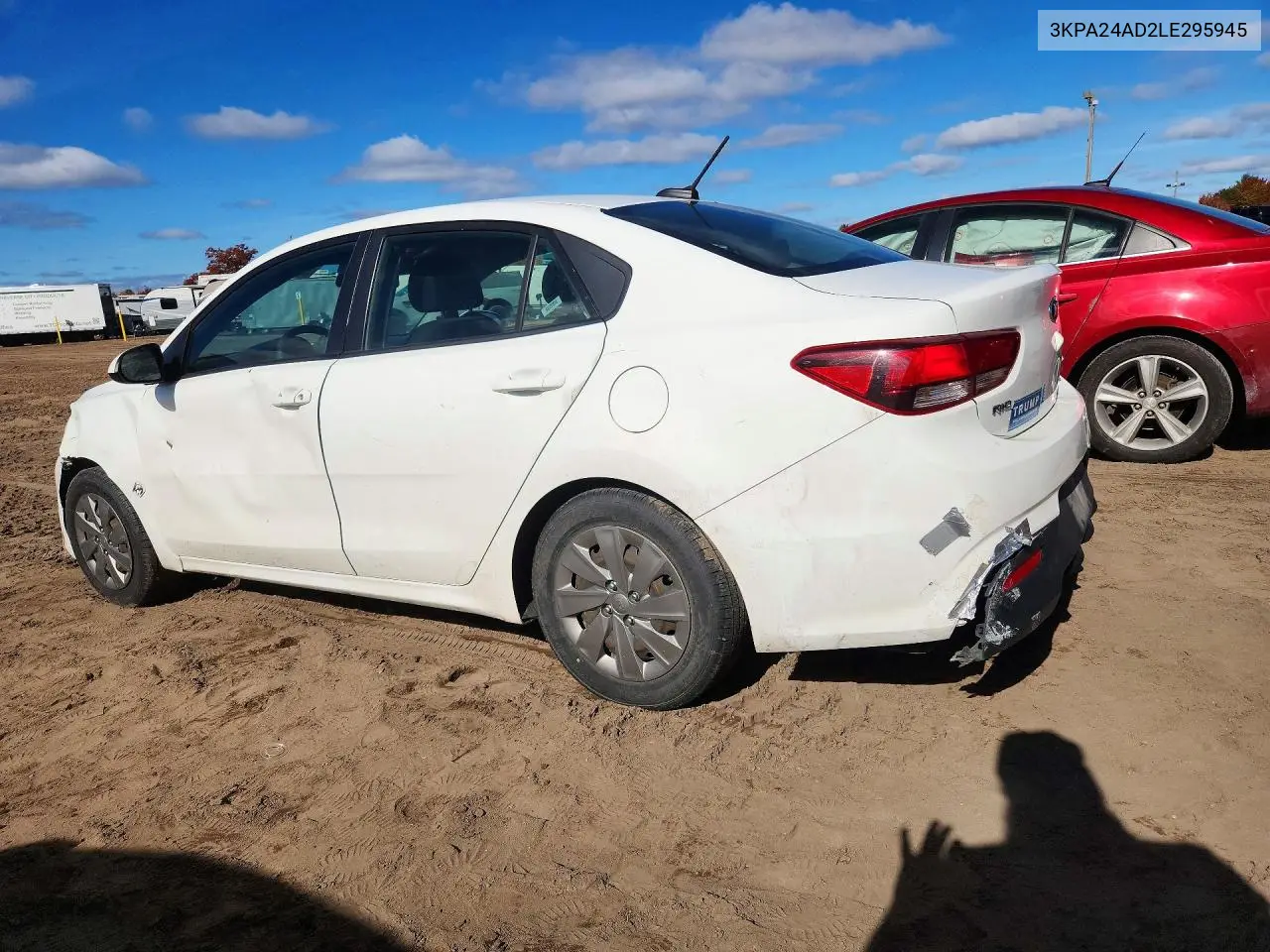 2020 KIA RIO VIN 3KPA24AD2LE295945 — фото 2