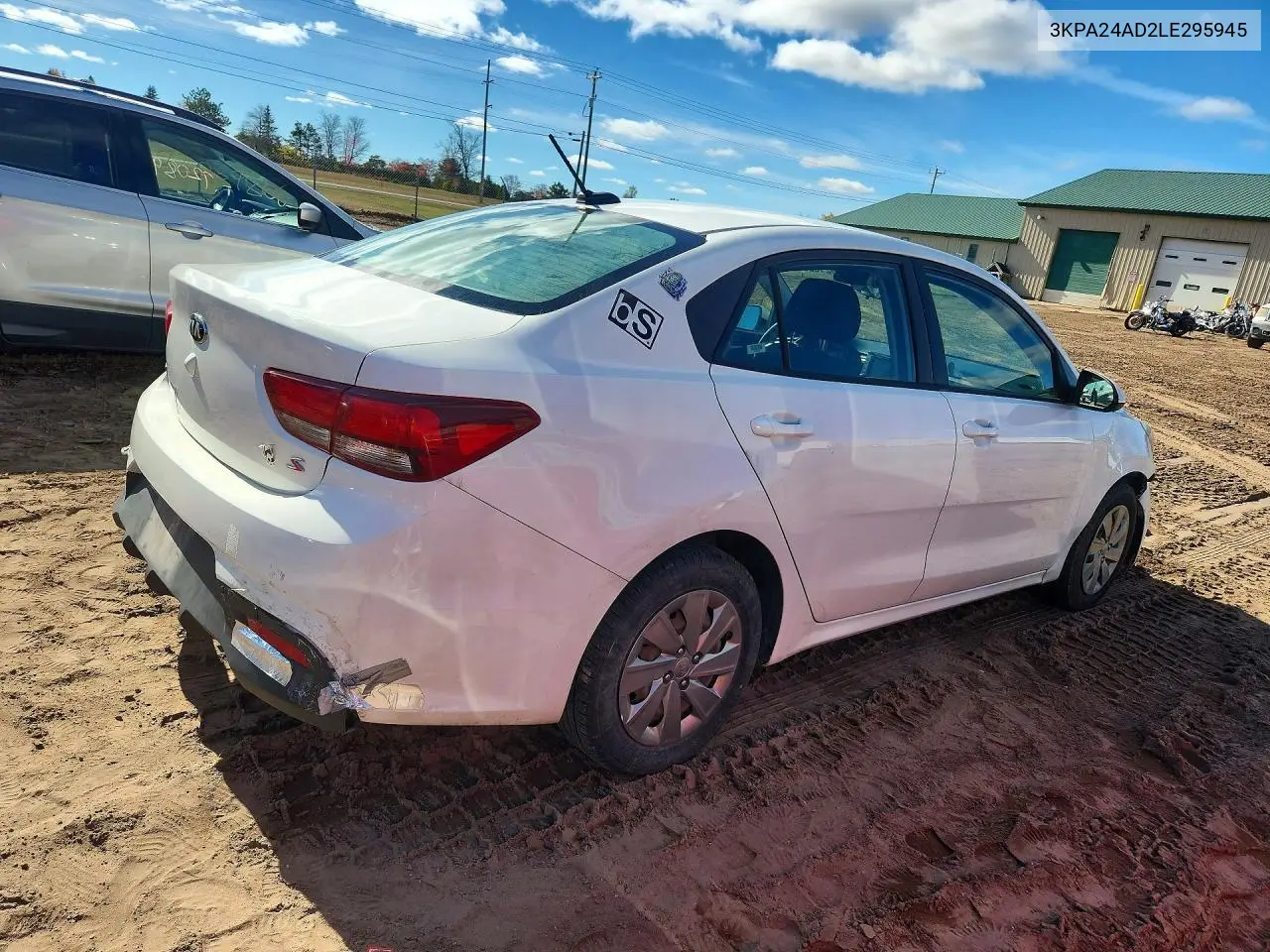 2020 KIA RIO VIN 3KPA24AD2LE295945 — фото 3