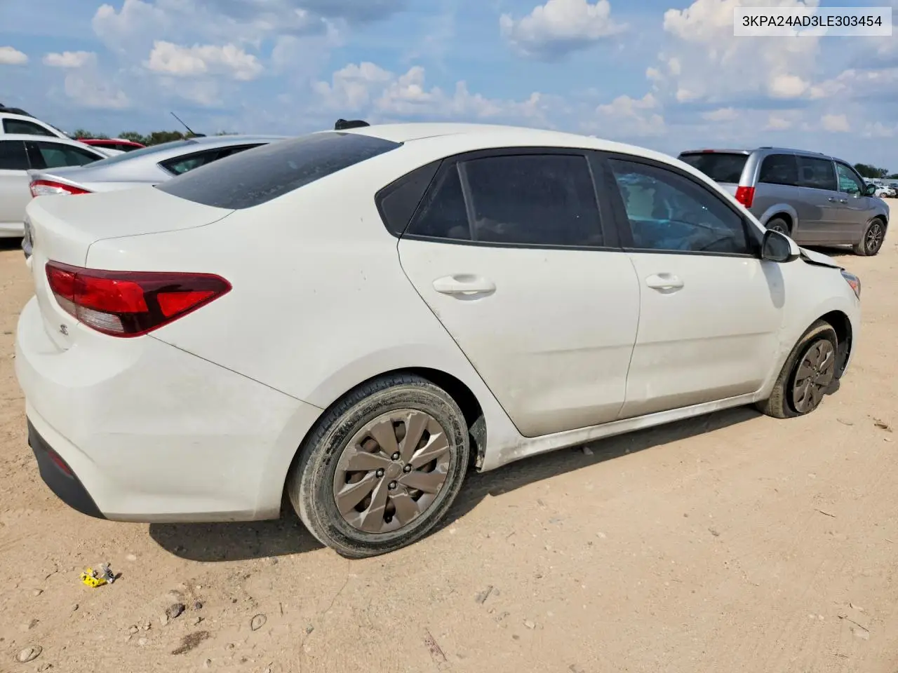 2020 KIA RIO VIN 3KPA24AD3LE303454 — фото 3