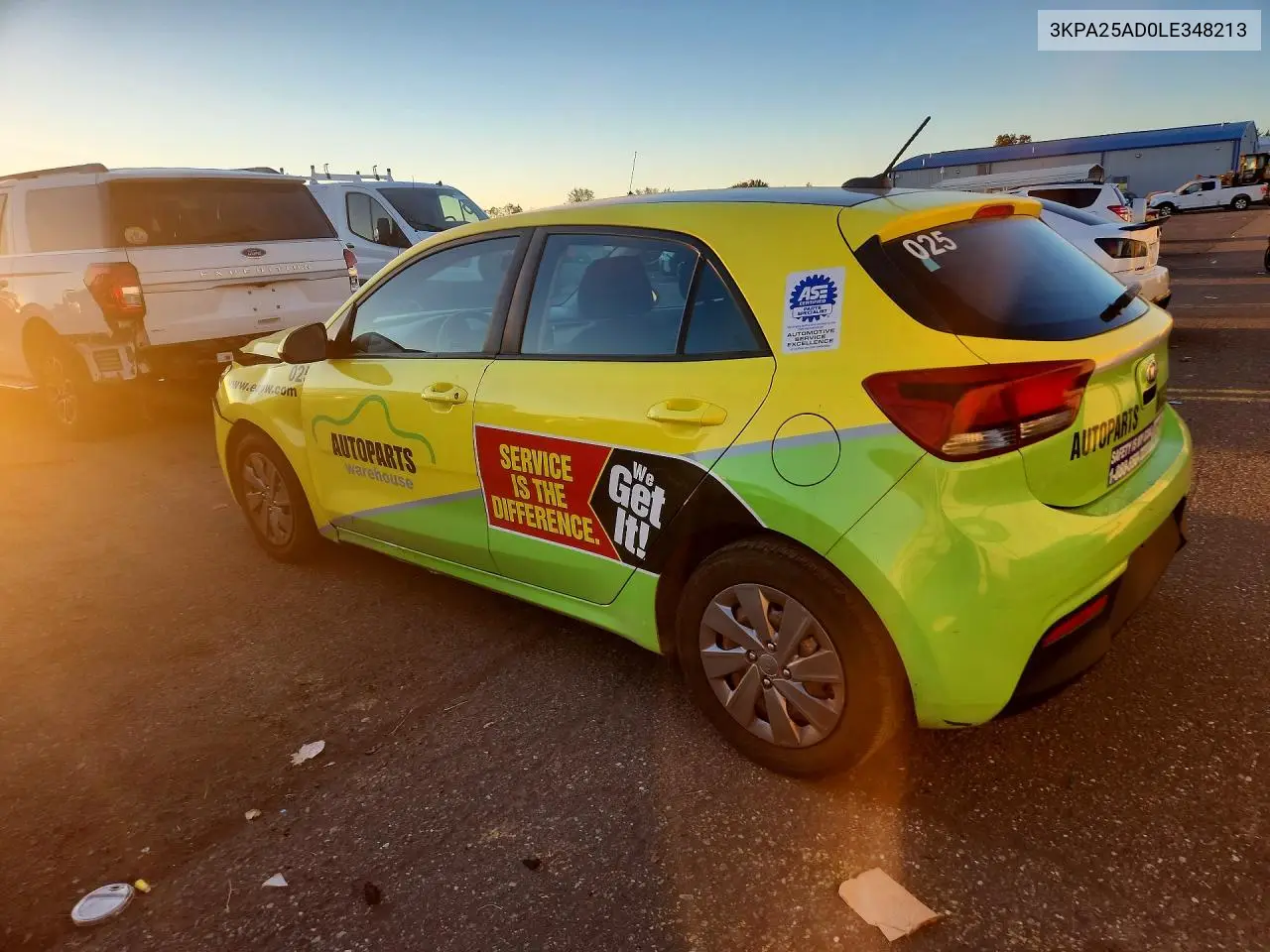 2020 KIA RIO VIN 3KPA25AD0LE348213 — фото 2