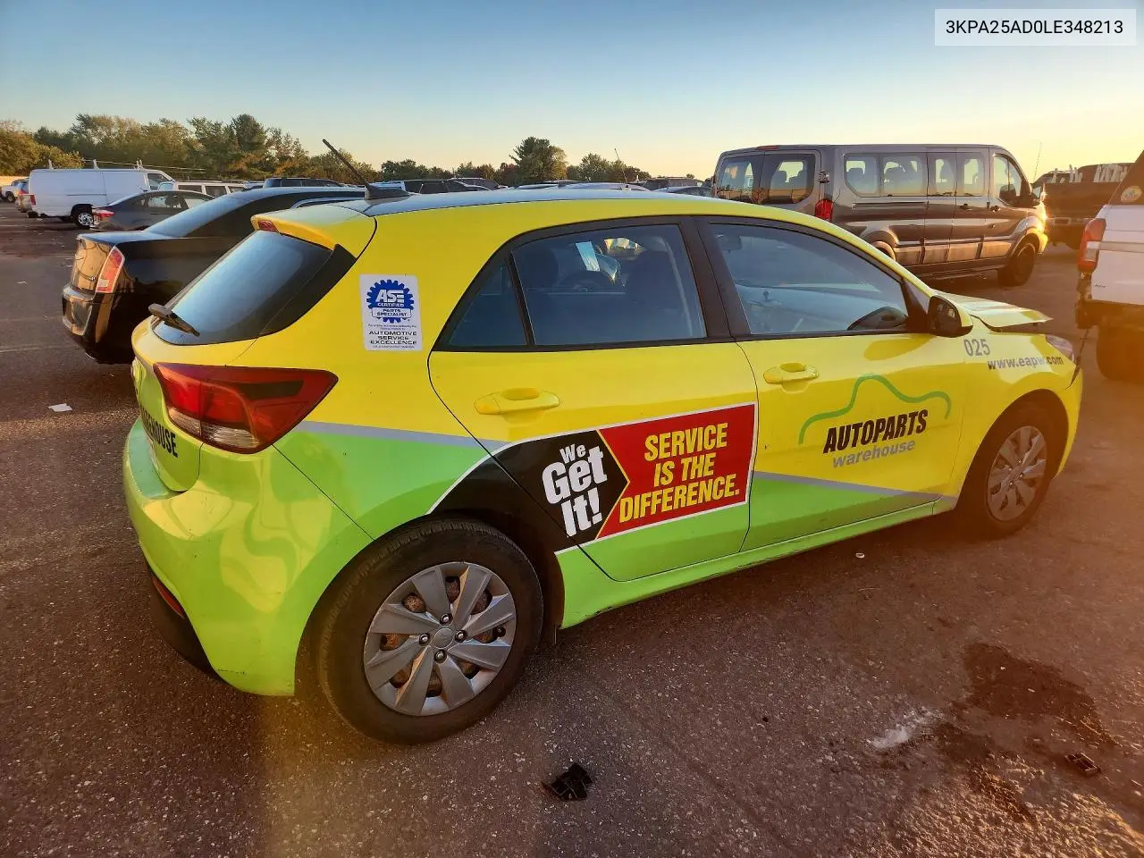 2020 KIA RIO VIN 3KPA25AD0LE348213 — фото 3