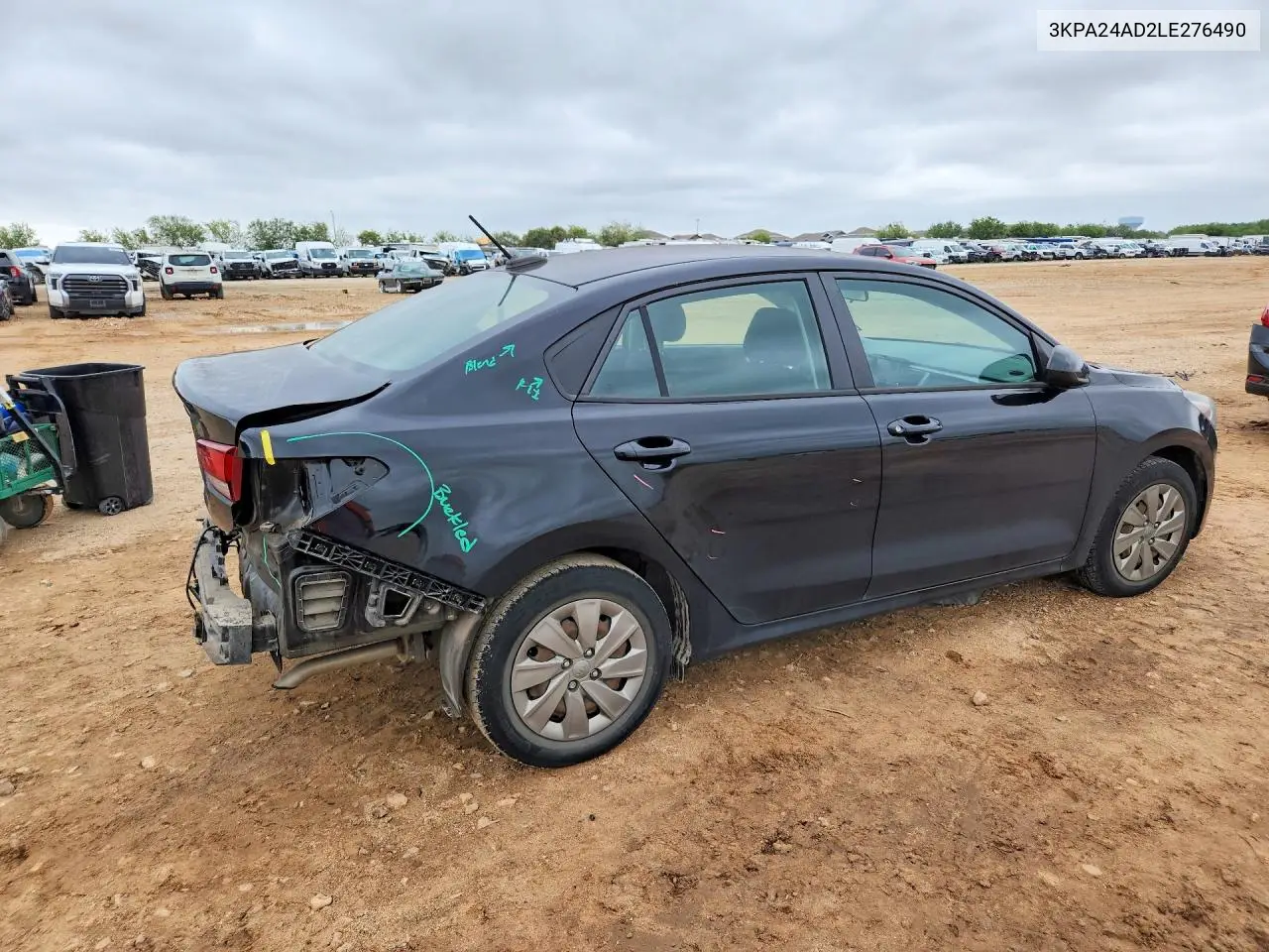 2020 KIA RIO VIN 3KPA24AD2LE276490 — фото 3