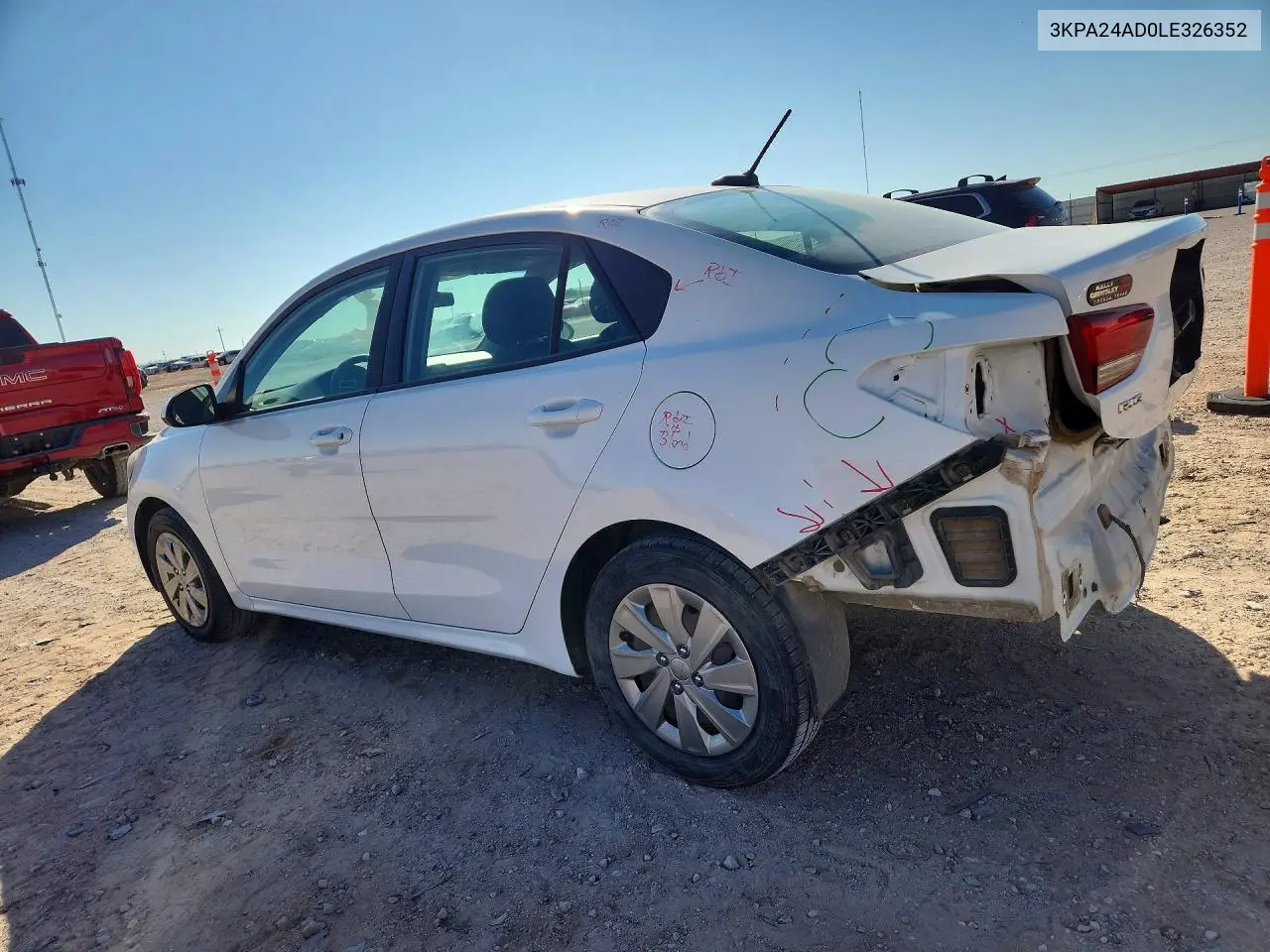 2020 KIA RIO VIN 3KPA24AD0LE326352 — фото 2