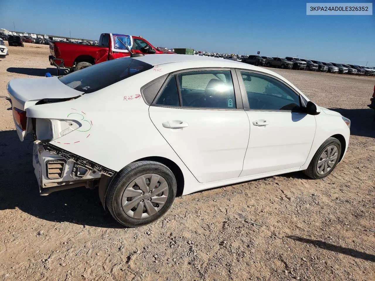 2020 KIA RIO VIN 3KPA24AD0LE326352 — фото 3