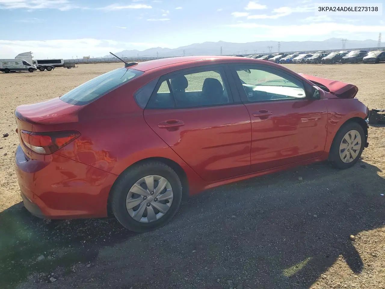 2020 KIA RIO VIN 3KPA24AD6LE273138 — фото 3