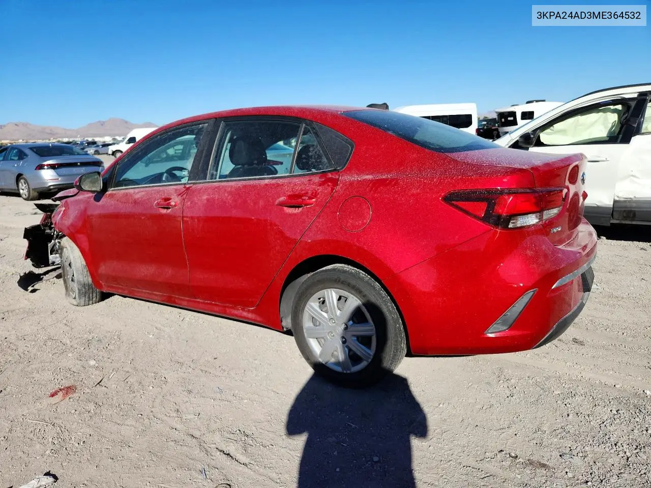 2021 KIA RIO VIN 3KPA24AD3ME364532 — фото 2