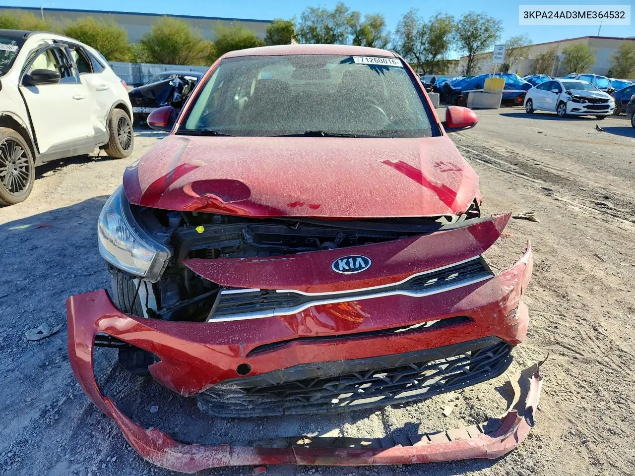 2021 KIA RIO VIN 3KPA24AD3ME364532 — фото 5