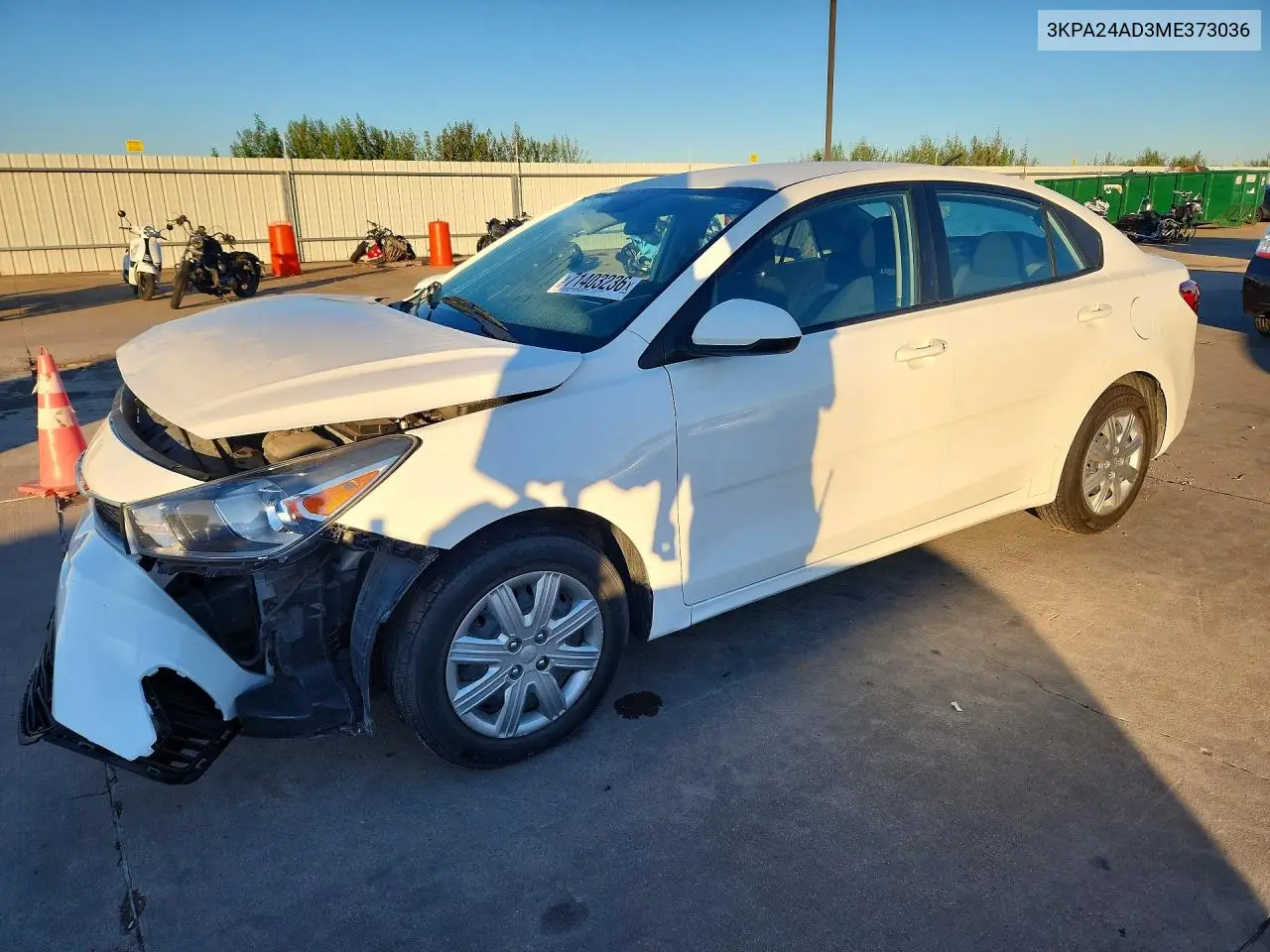 KIA RIO 2021, VIN 3KPA24AD3ME373036