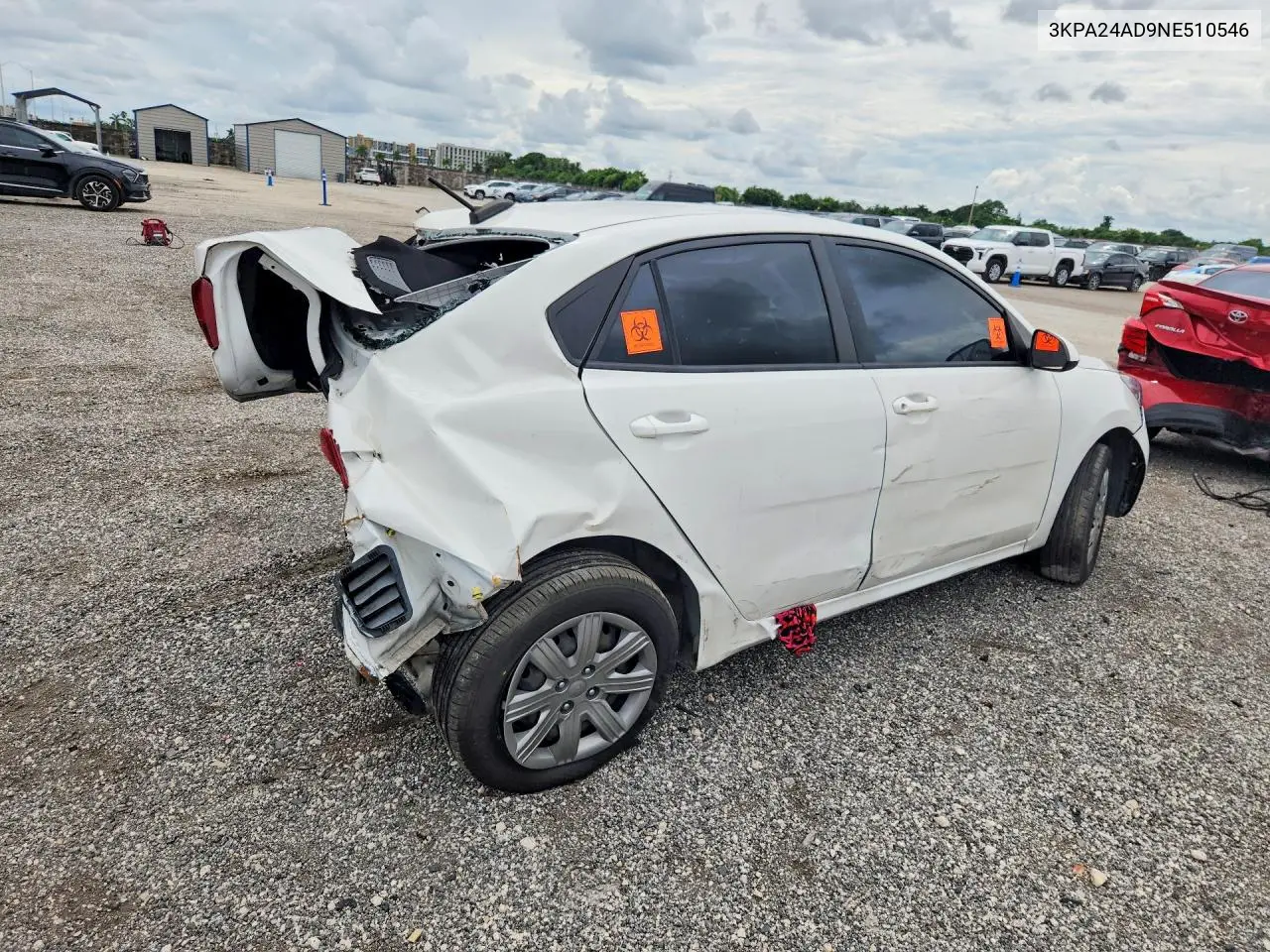 2022 KIA RIO VIN 3KPA24AD9NE510546 — фото 3