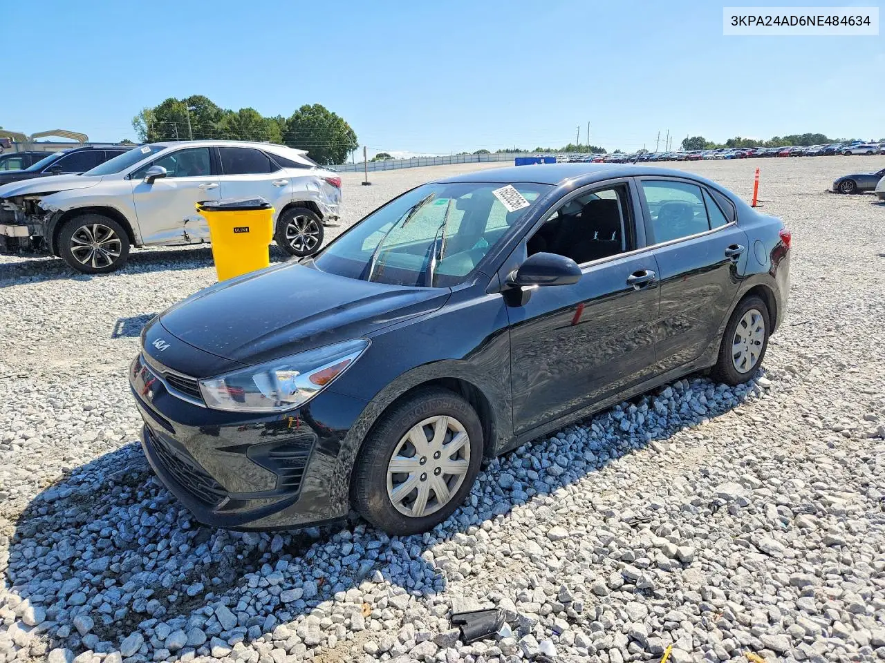 KIA RIO 2022, VIN 3KPA24AD6NE484634