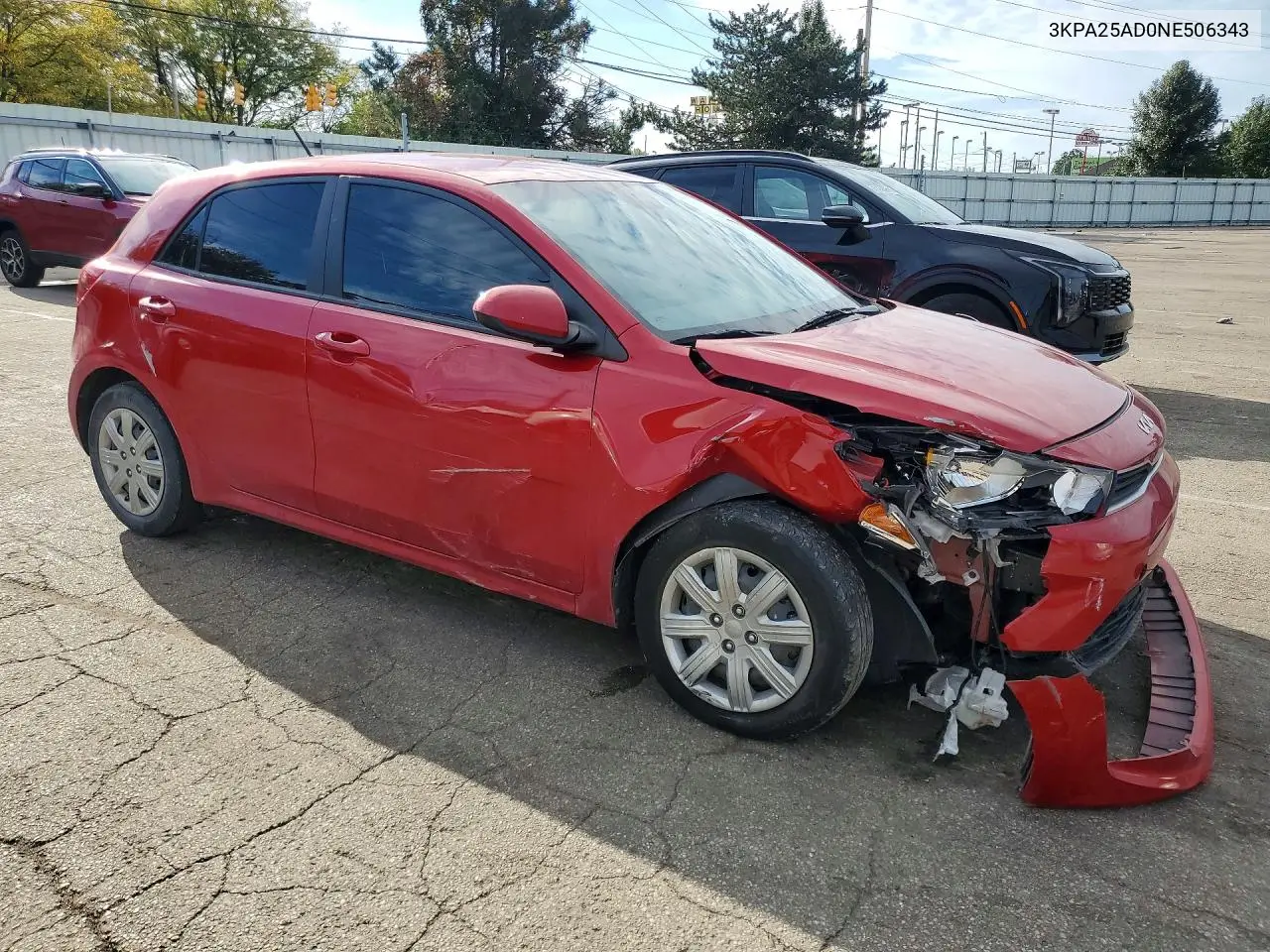 2022 KIA RIO VIN 3KPA25AD0NE506343 — фото 4