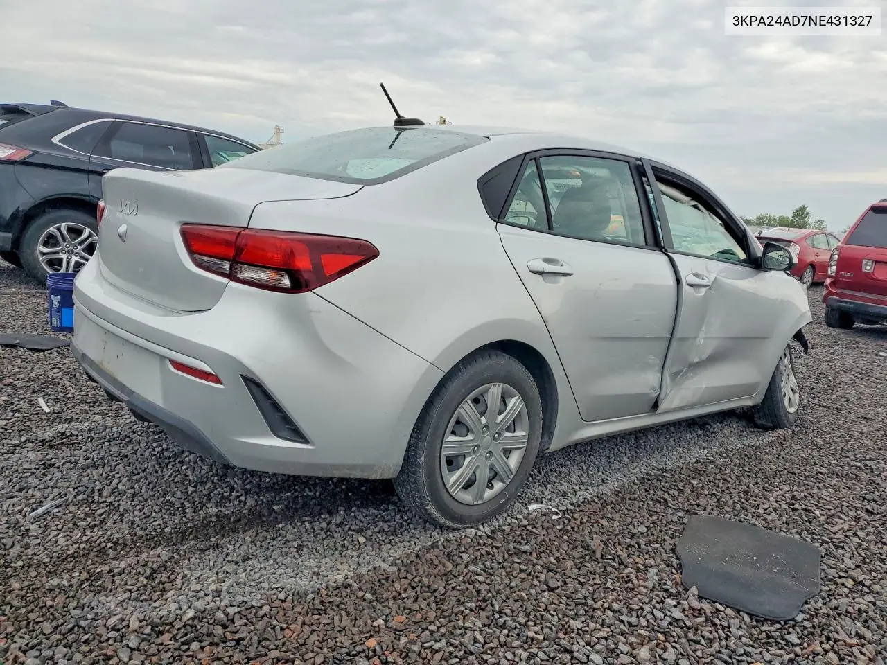 2022 KIA RIO VIN 3KPA24AD7NE431327 — фото 3