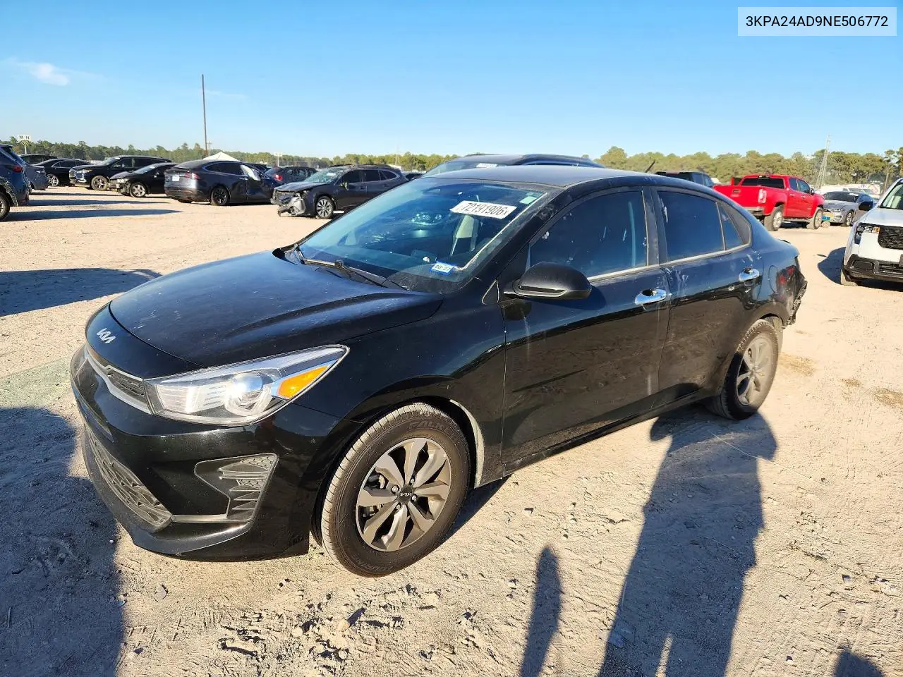 KIA RIO 2022, VIN 3KPA24AD9NE506772