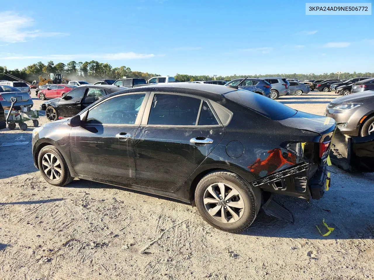 2022 KIA RIO VIN 3KPA24AD9NE506772 — фото 2
