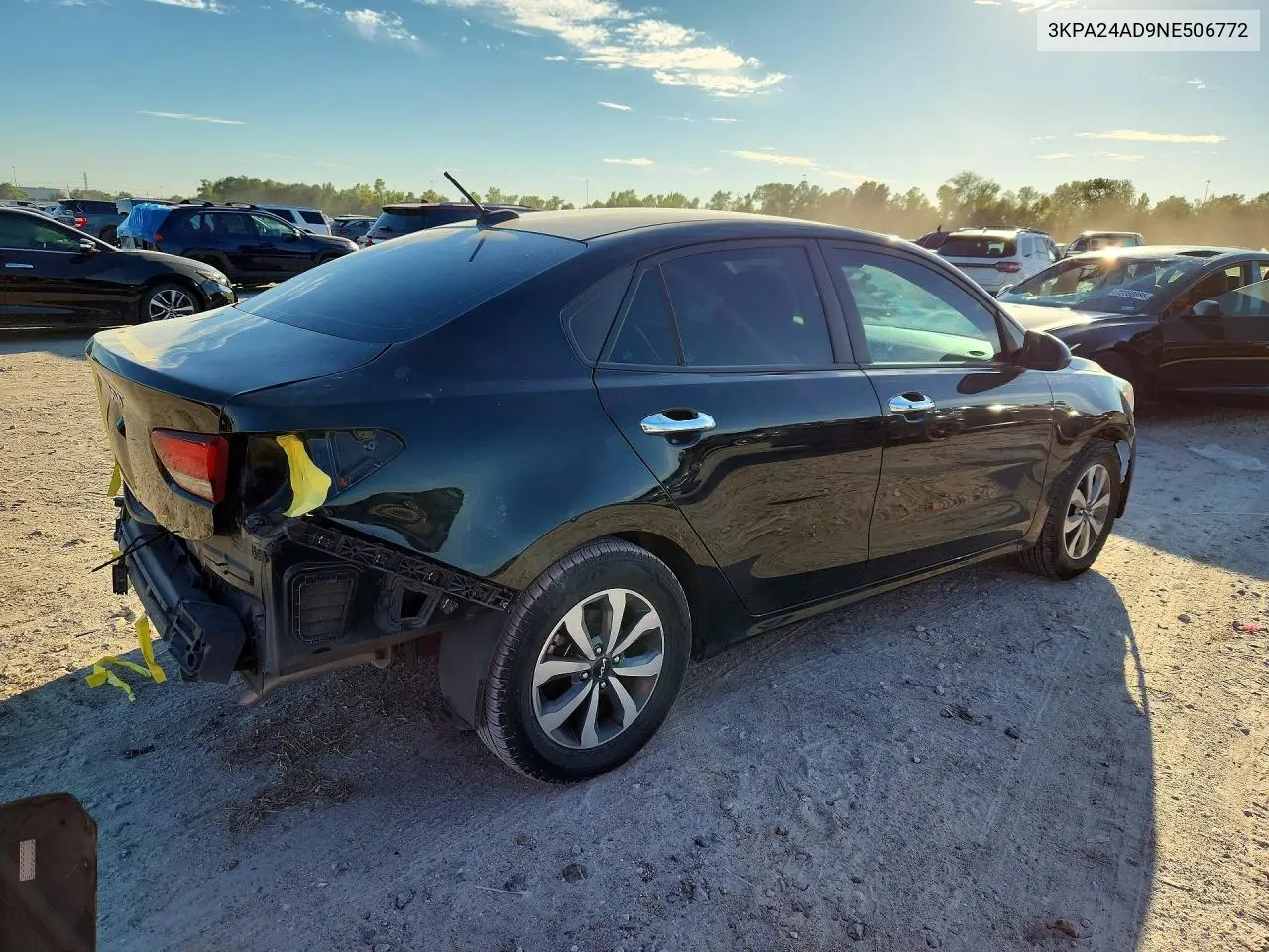 2022 KIA RIO VIN 3KPA24AD9NE506772 — фото 3