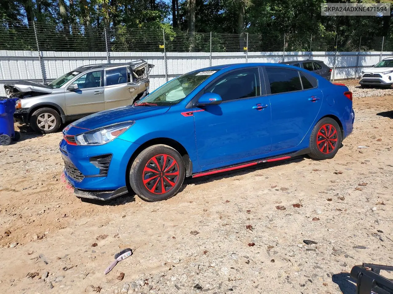 KIA RIO 2022, VIN 3KPA24ADXNE471594