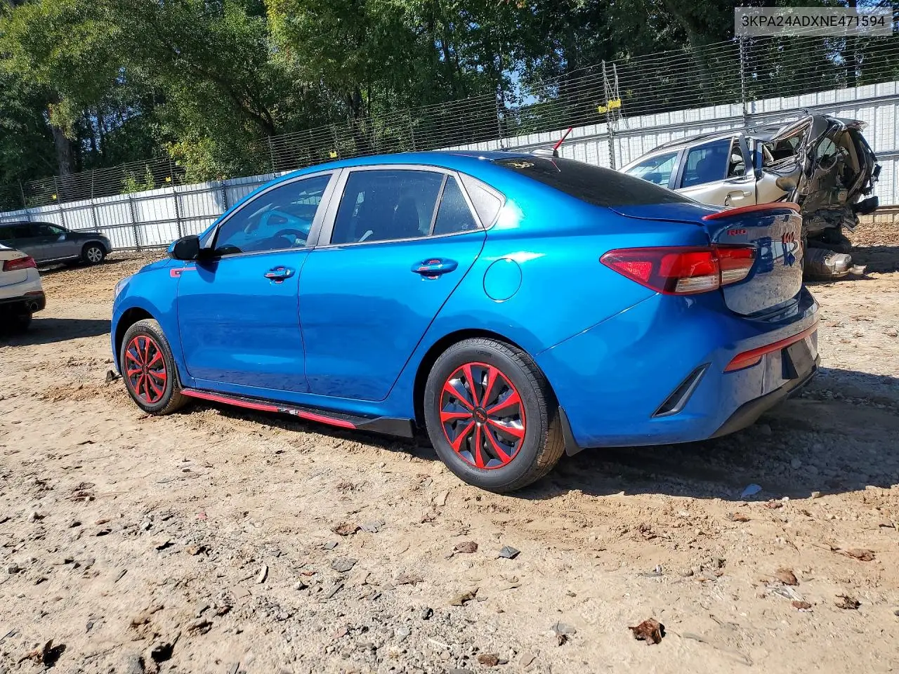 2022 KIA RIO VIN 3KPA24ADXNE471594 — фото 2