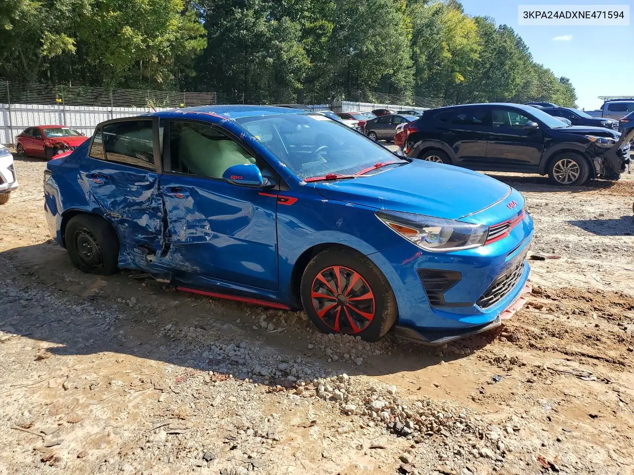 2022 KIA RIO VIN 3KPA24ADXNE471594 — фото 4