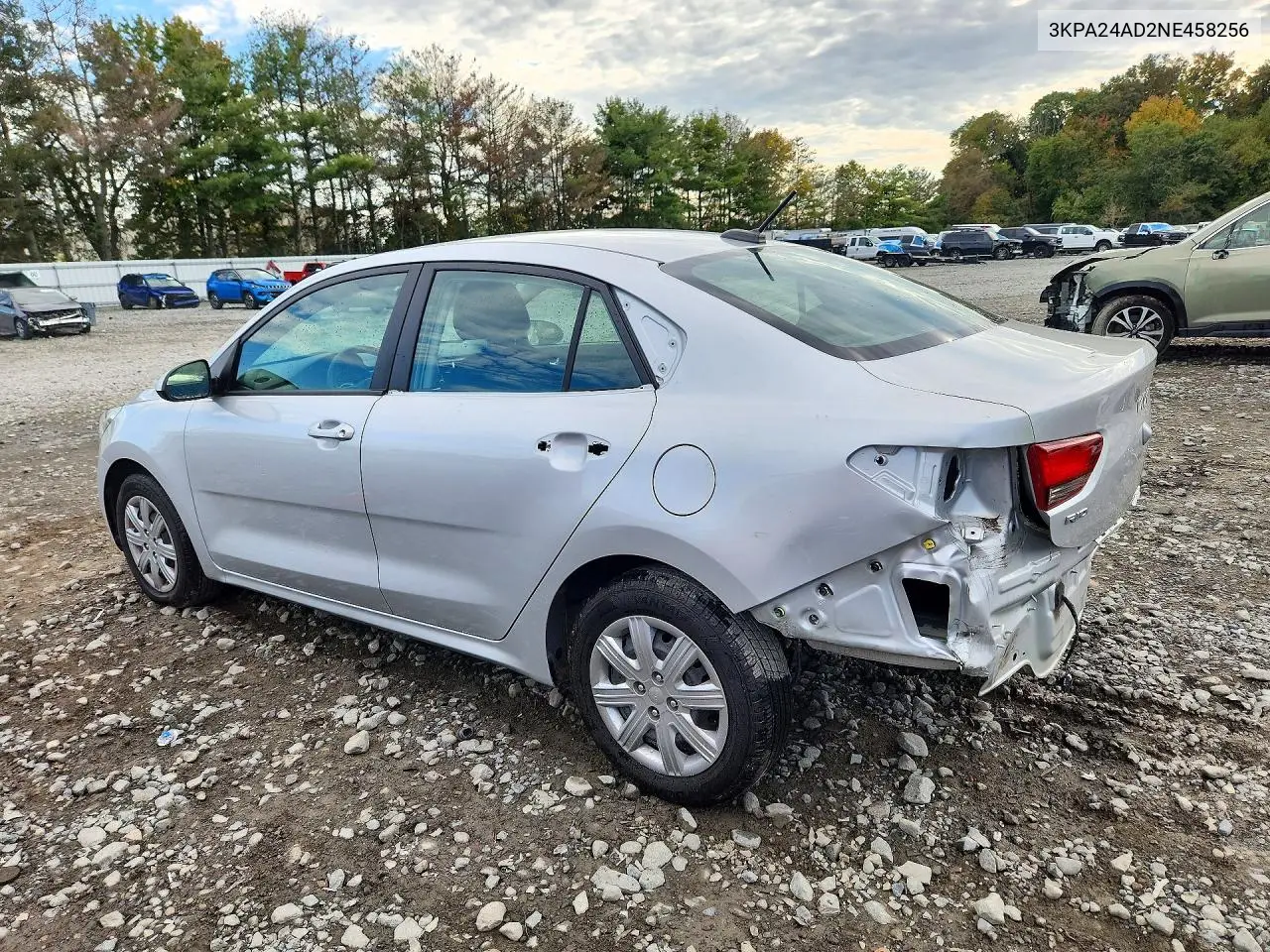 2022 KIA RIO VIN 3KPA24AD2NE458256 — фото 2