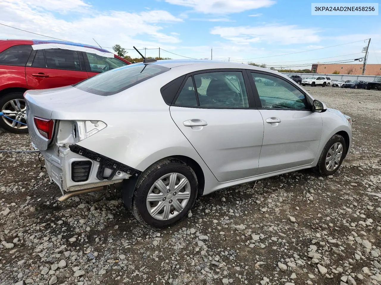 2022 KIA RIO VIN 3KPA24AD2NE458256 — фото 3