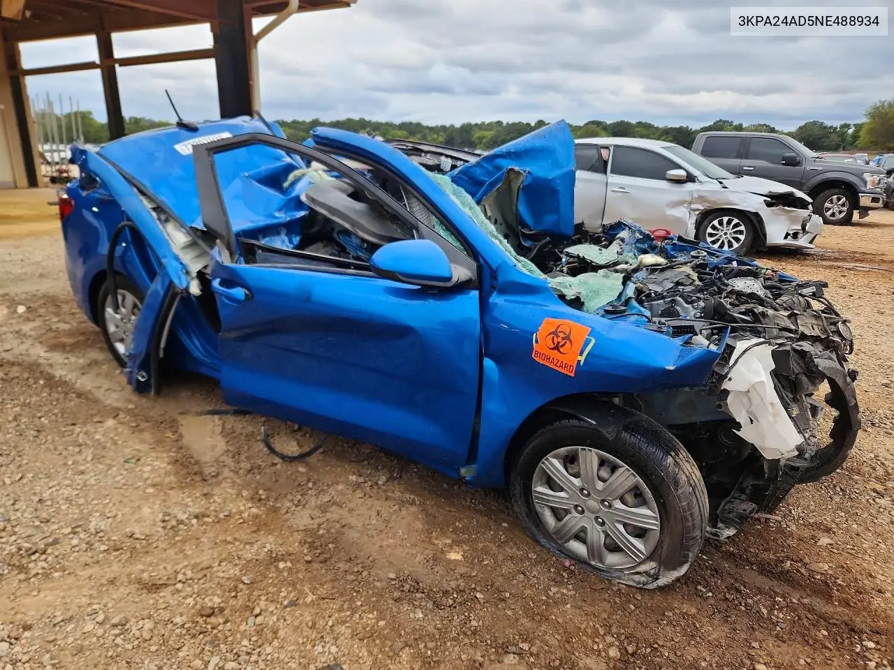 2022 KIA RIO VIN 3KPA24AD5NE488934 — фото 4