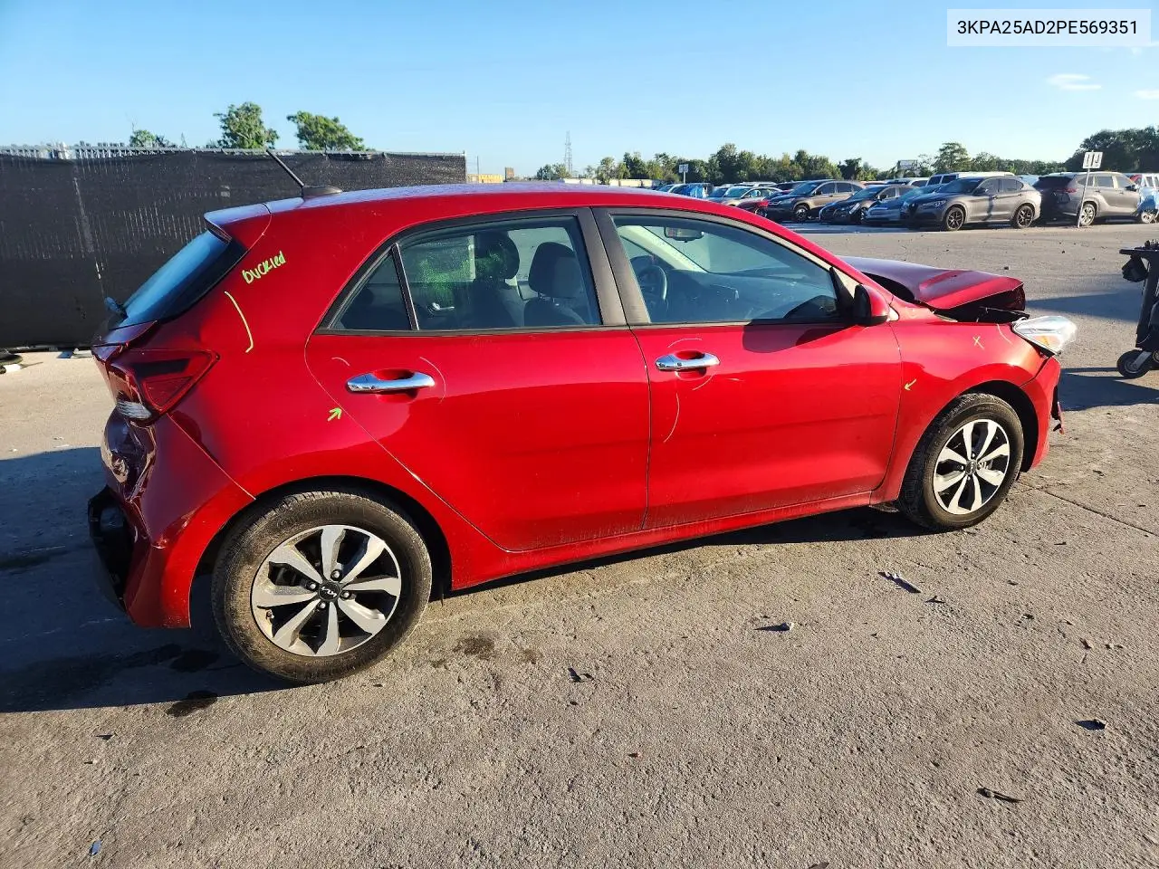 2023 KIA RIO VIN 3KPA25AD2PE569351 — фото 3