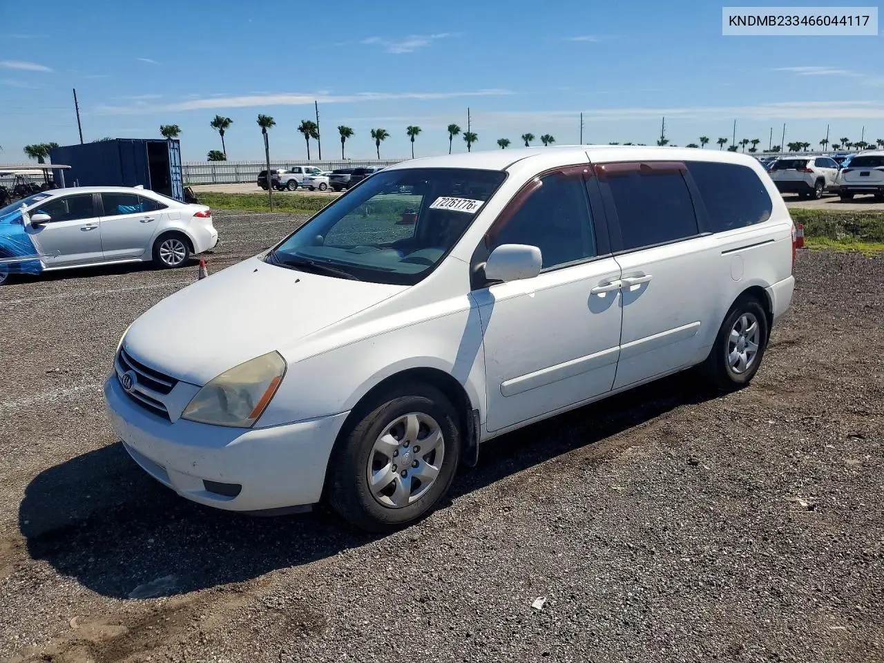 KIA SEDONA 2006, VIN KNDMB233466044117
