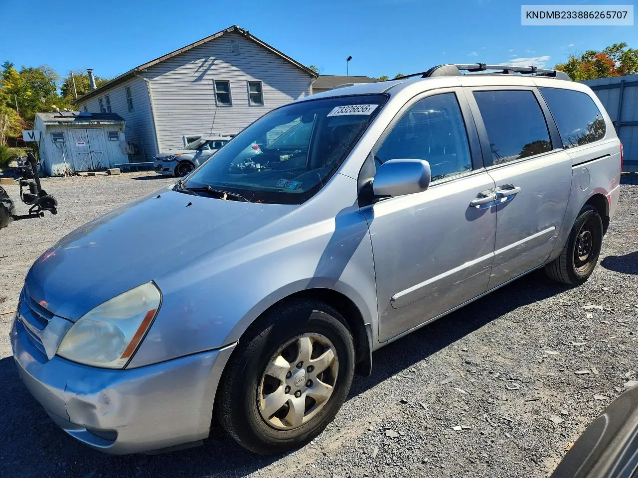 KIA SEDONA 2008, VIN KNDMB233886265707