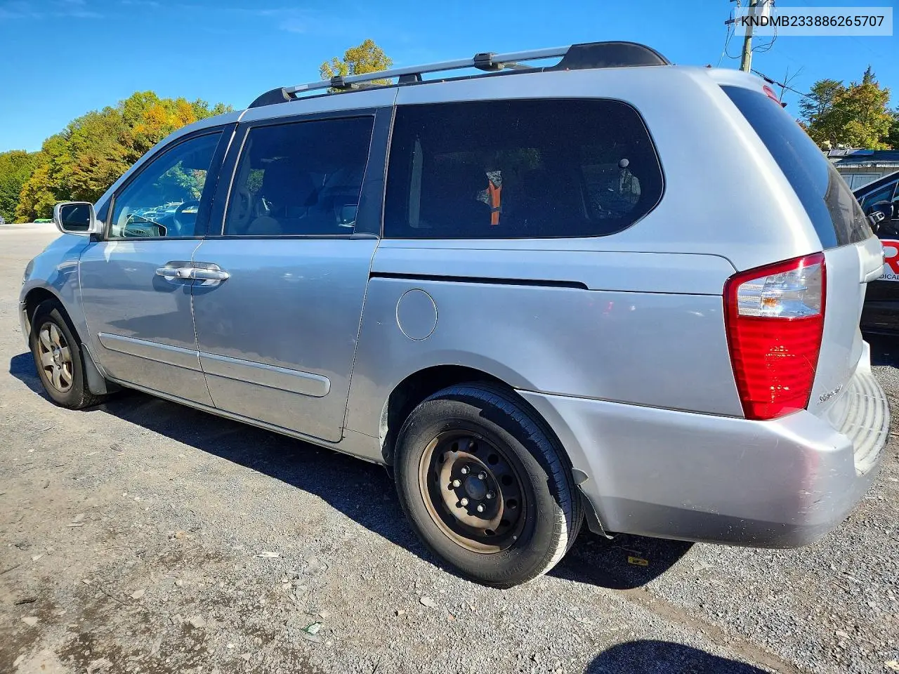 2008 KIA SEDONA VIN KNDMB233886265707 — фото 2