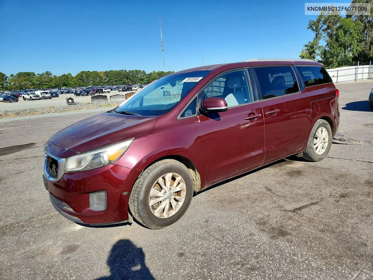 KIA SEDONA 2015, VIN KNDMB5C12F6071008