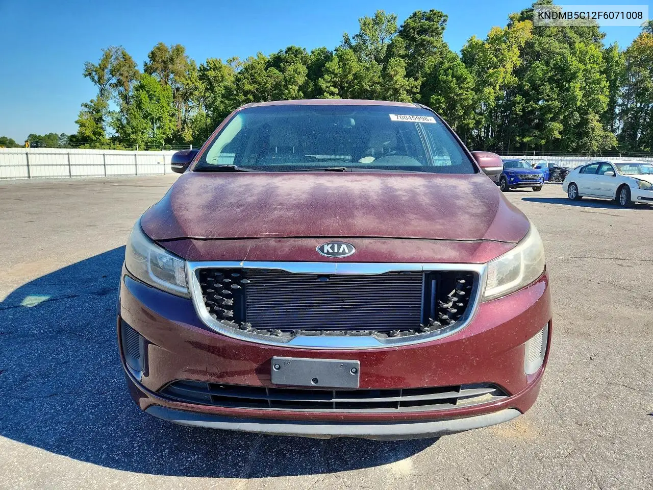 2015 KIA SEDONA VIN KNDMB5C12F6071008 — фото 5