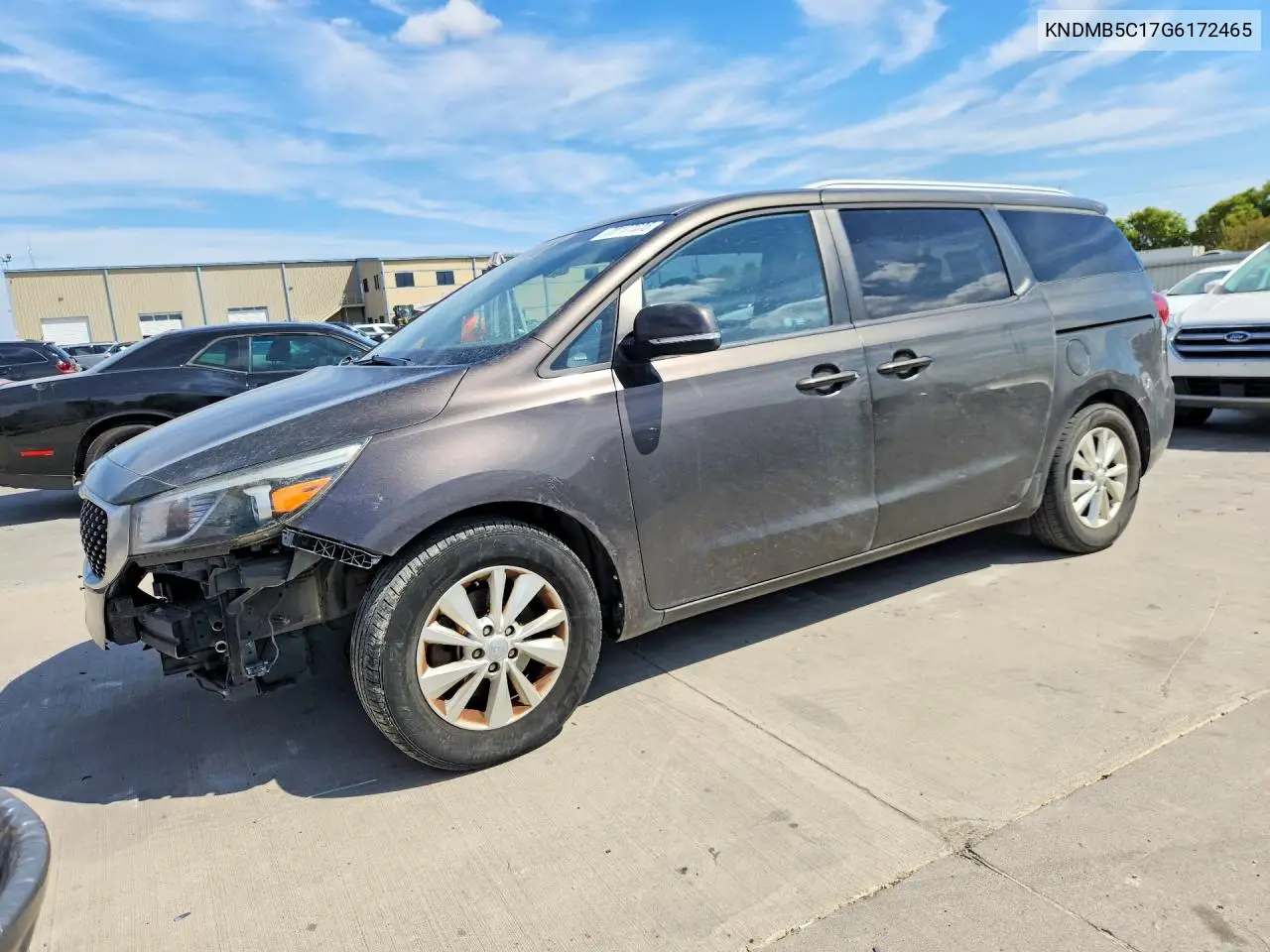 KIA SEDONA 2016, VIN KNDMB5C17G6172465