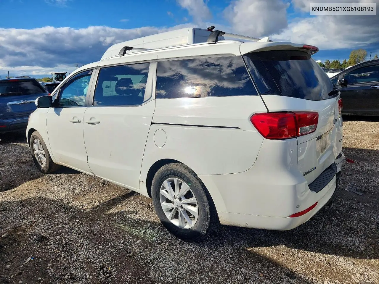 2016 KIA SEDONA VIN KNDMB5C1XG6108193 — фото 2