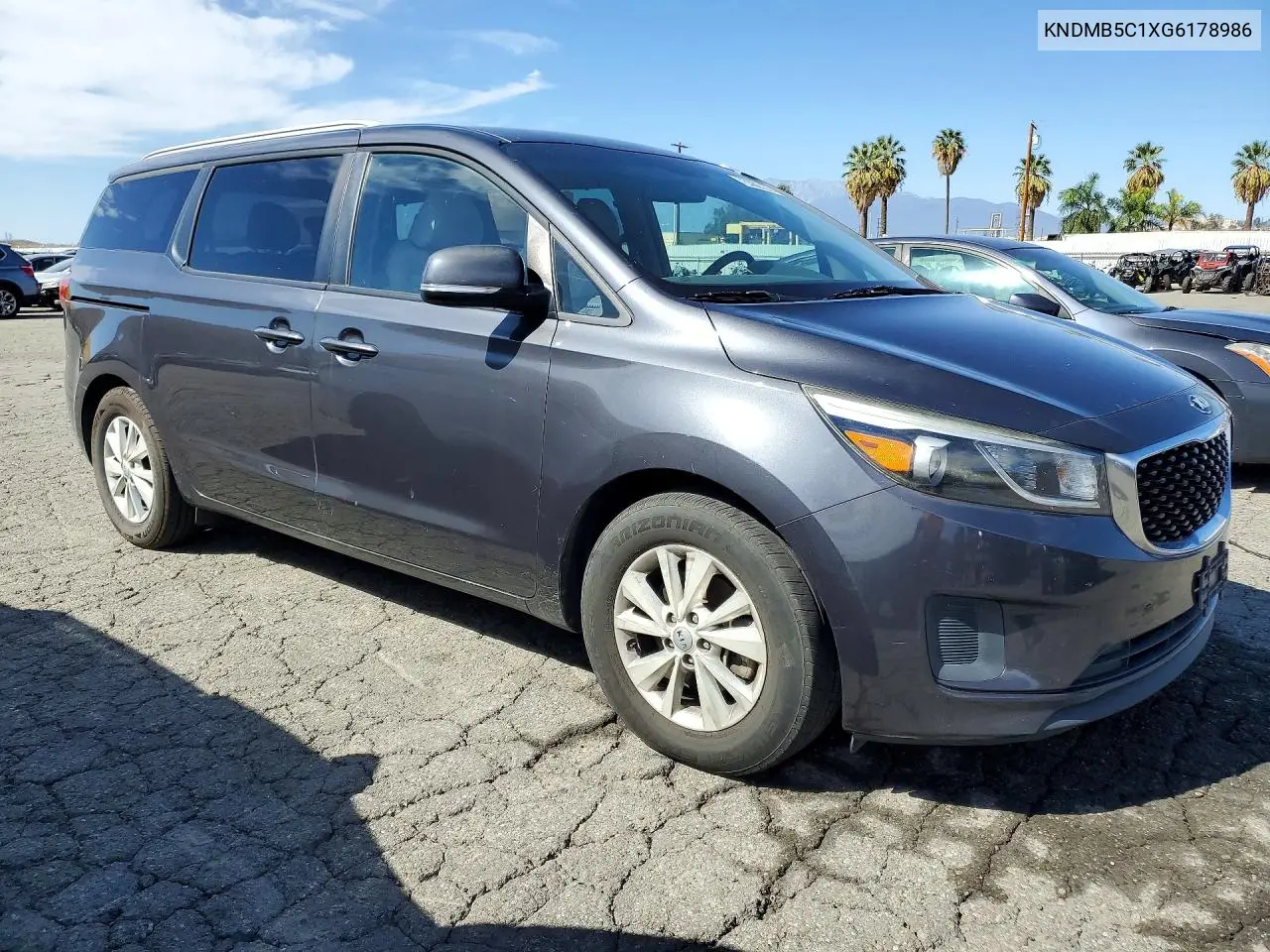 2016 KIA SEDONA VIN KNDMB5C1XG6178986 — фото 4