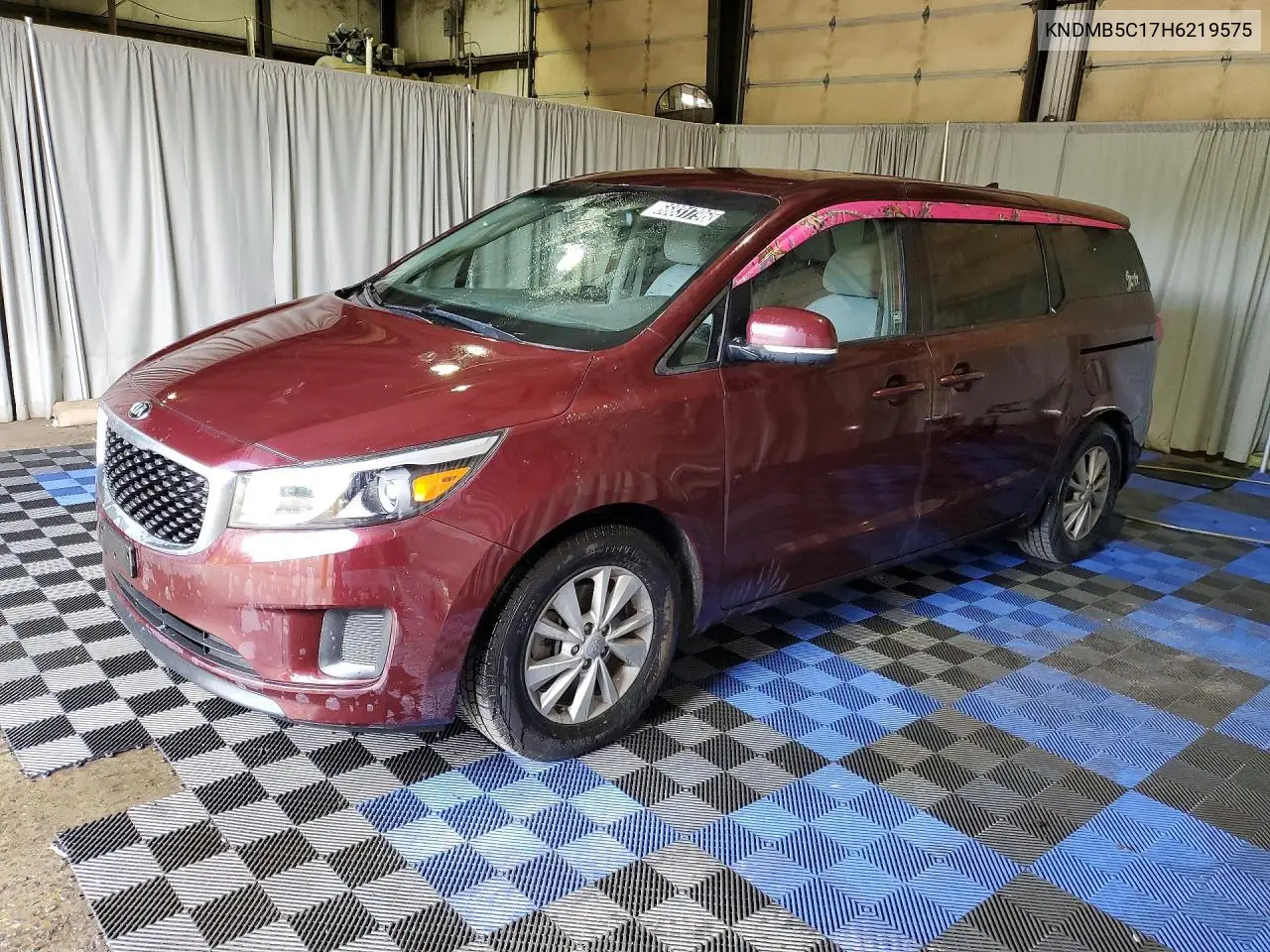 KIA SEDONA 2017, VIN KNDMB5C17H6219575
