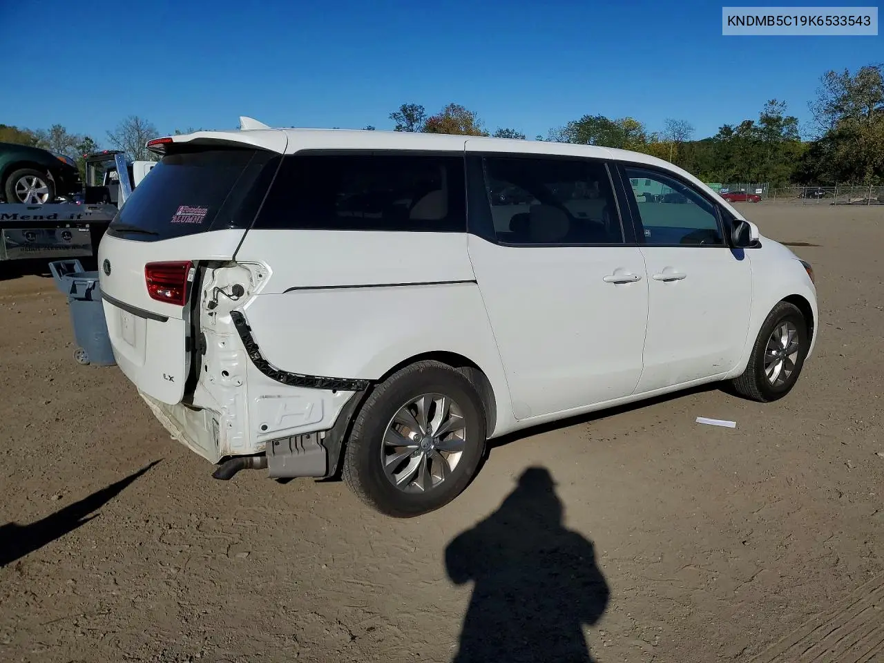 2019 KIA SEDONA VIN KNDMB5C19K6533543 — фото 3