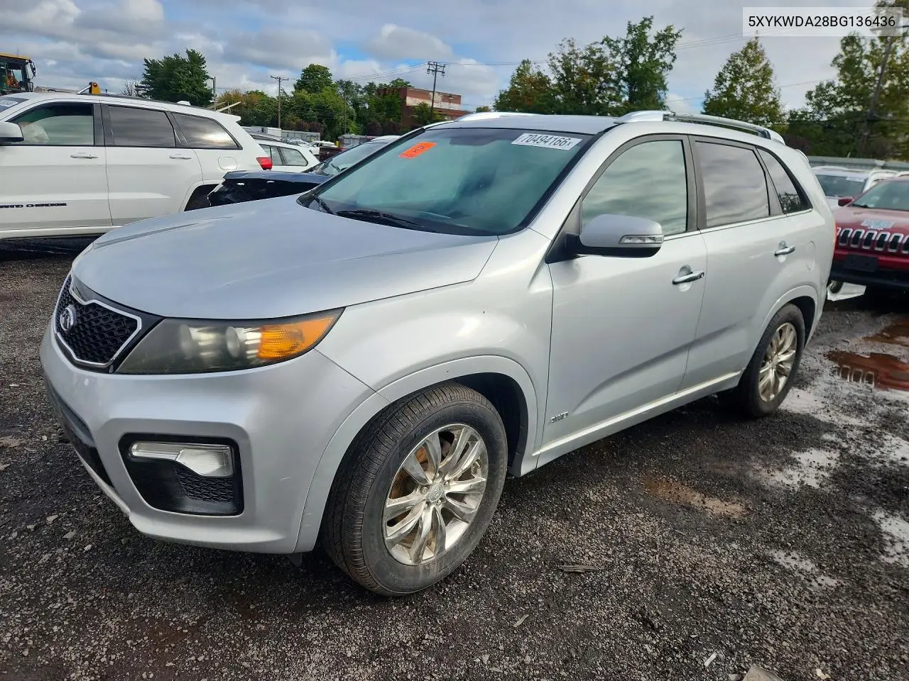 KIA SORENTO 2011, VIN 5XYKWDA28BG136436