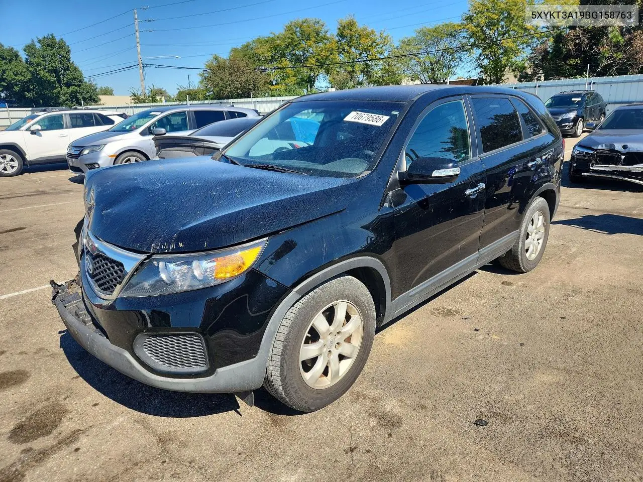 KIA SORENTO 2011, VIN 5XYKT3A19BG158763