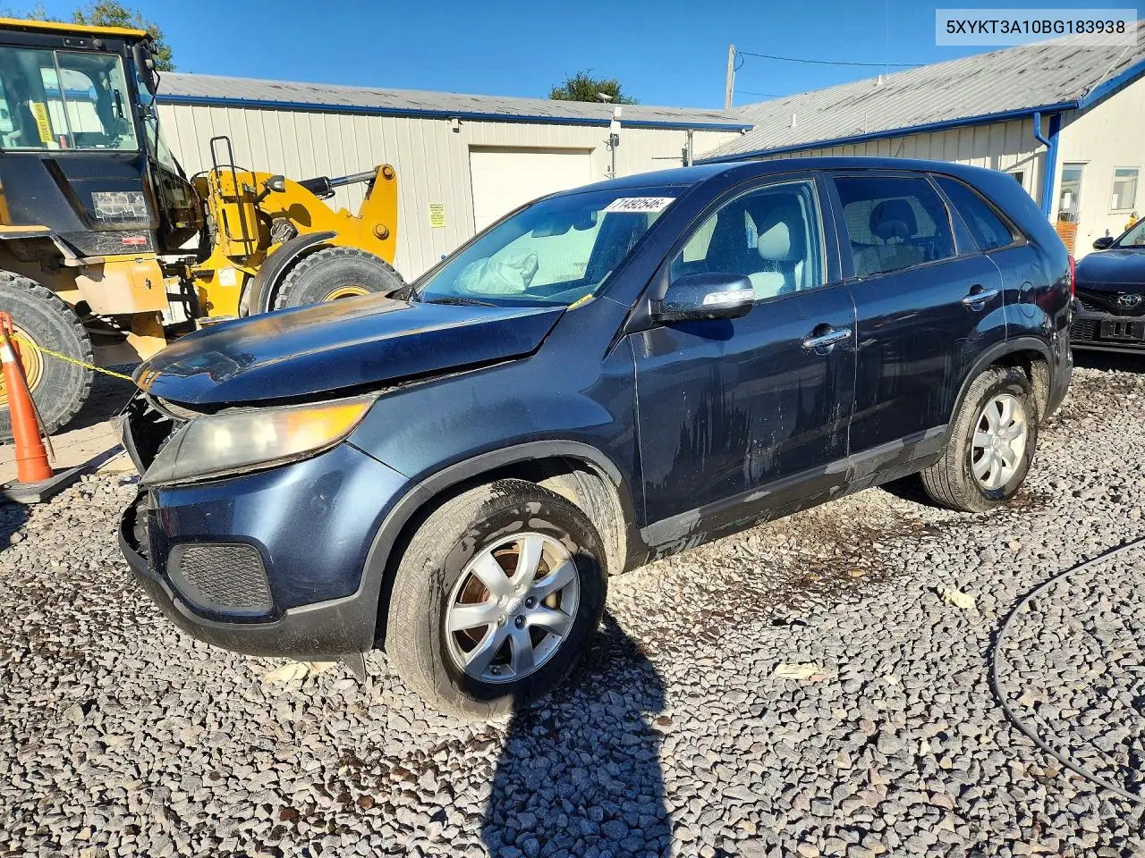 KIA SORENTO 2011, VIN 5XYKT3A10BG183938