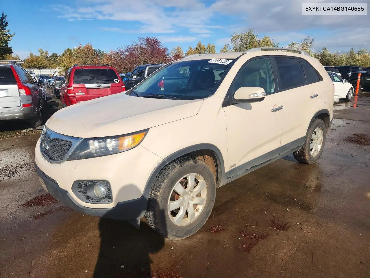 KIA SORENTO 2011, VIN 5XYKTCA14BG140655
