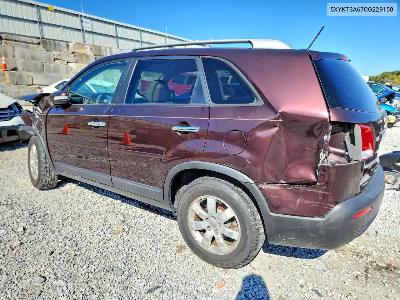 2012 KIA SORENTO VIN 5XYKT3A67CG229150 — фото 2