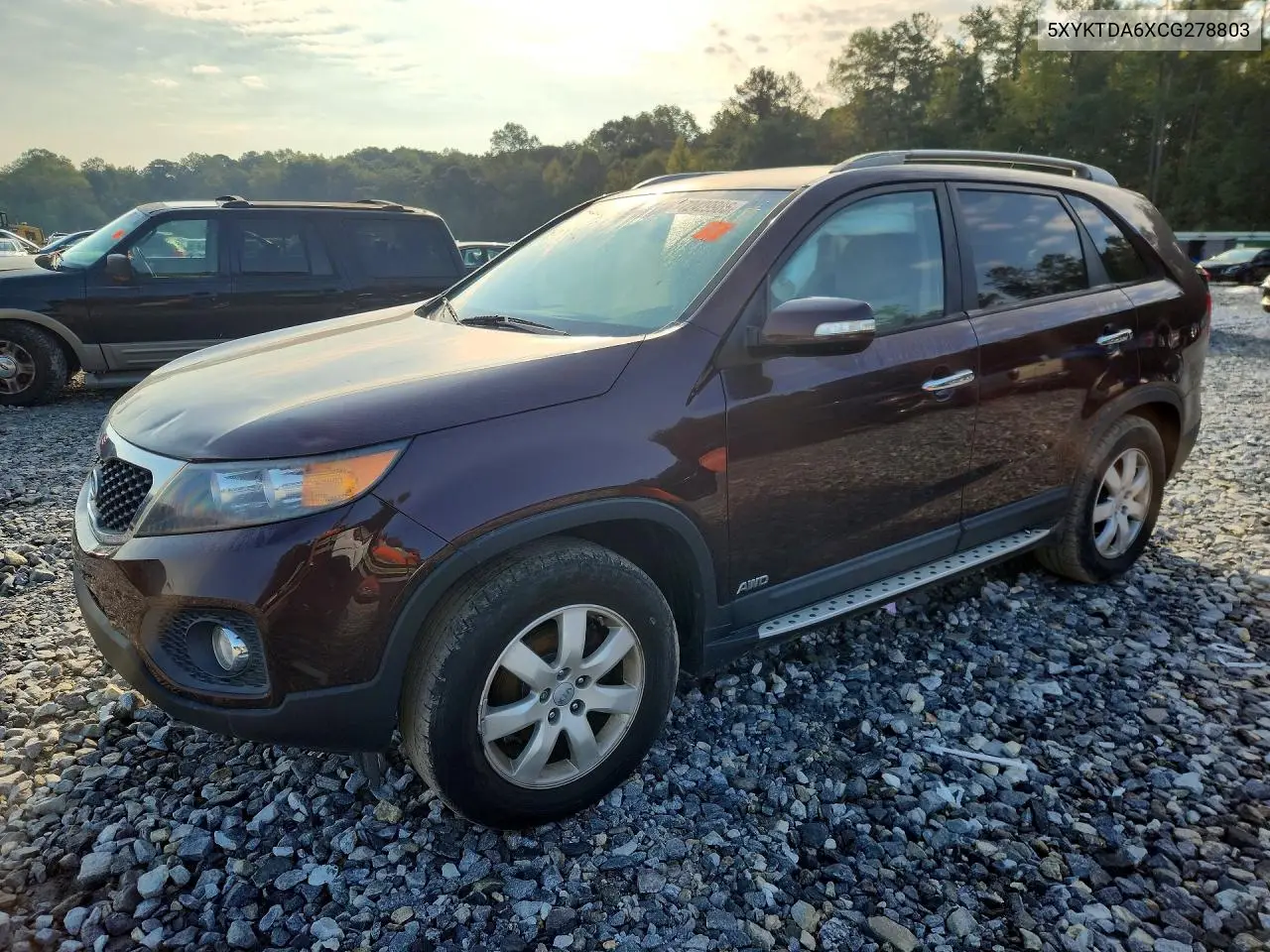 KIA SORENTO 2012, VIN 5XYKTDA6XCG278803