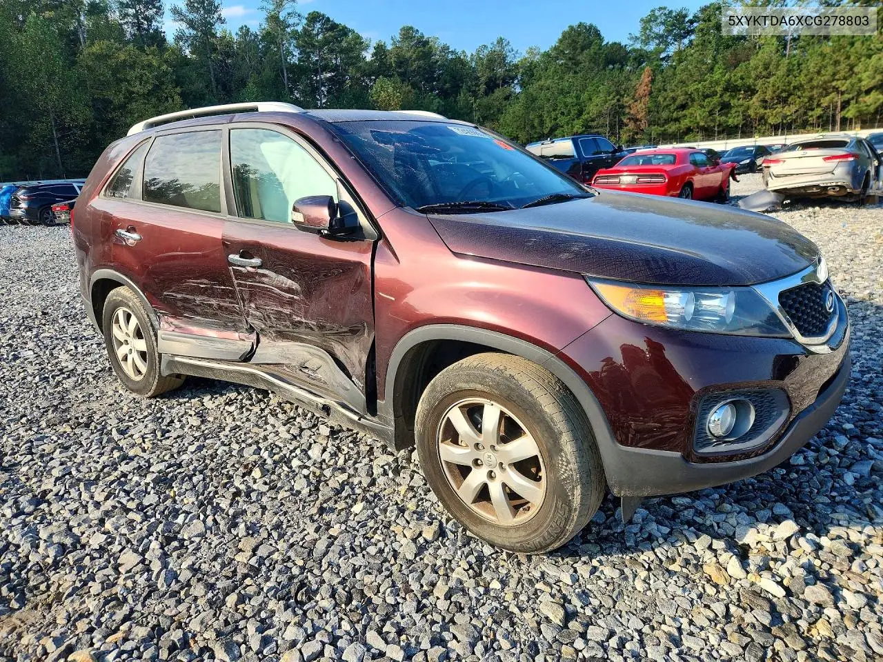2012 KIA SORENTO VIN 5XYKTDA6XCG278803 — фото 4