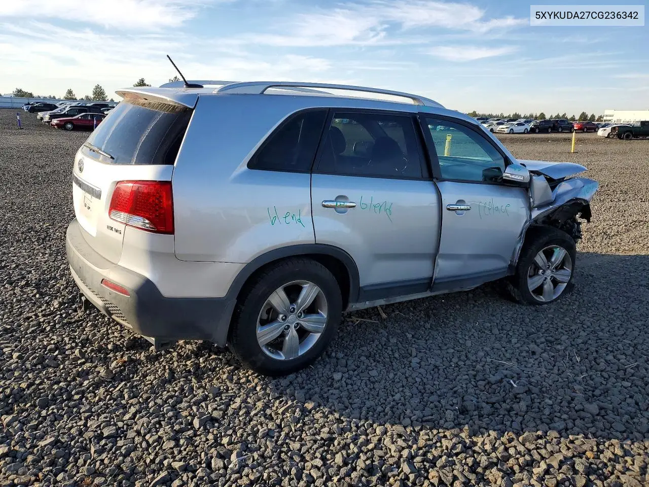 2012 KIA SORENTO VIN 5XYKUDA27CG236342 — фото 3