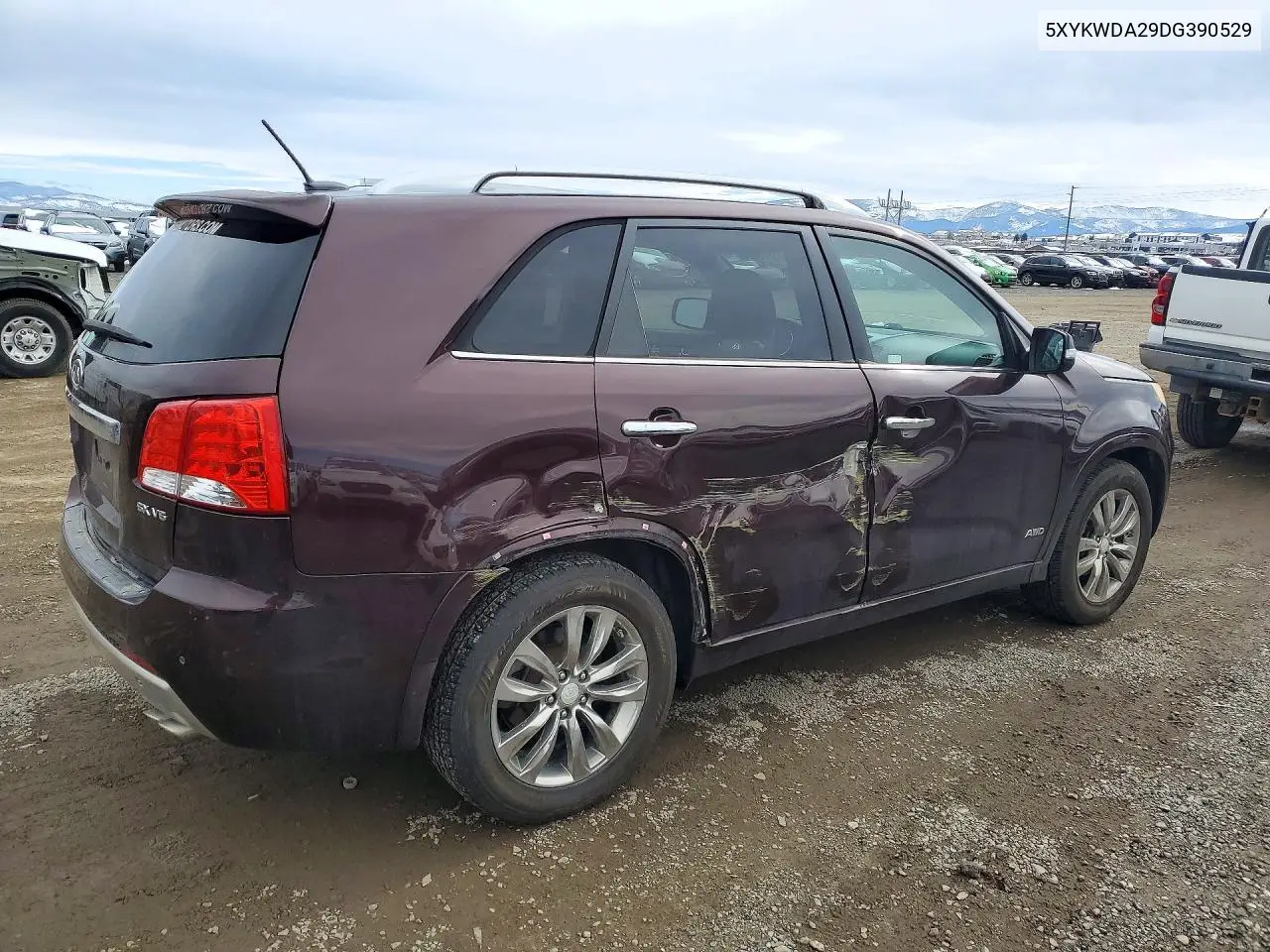 2013 KIA SORENTO VIN 5XYKWDA29DG390529 — фото 3
