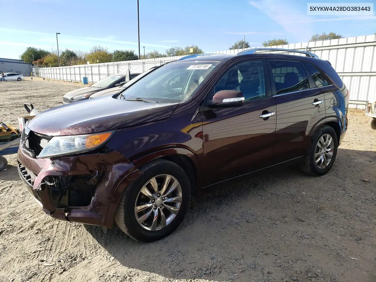 KIA SORENTO 2013, VIN 5XYKW4A28DG383443