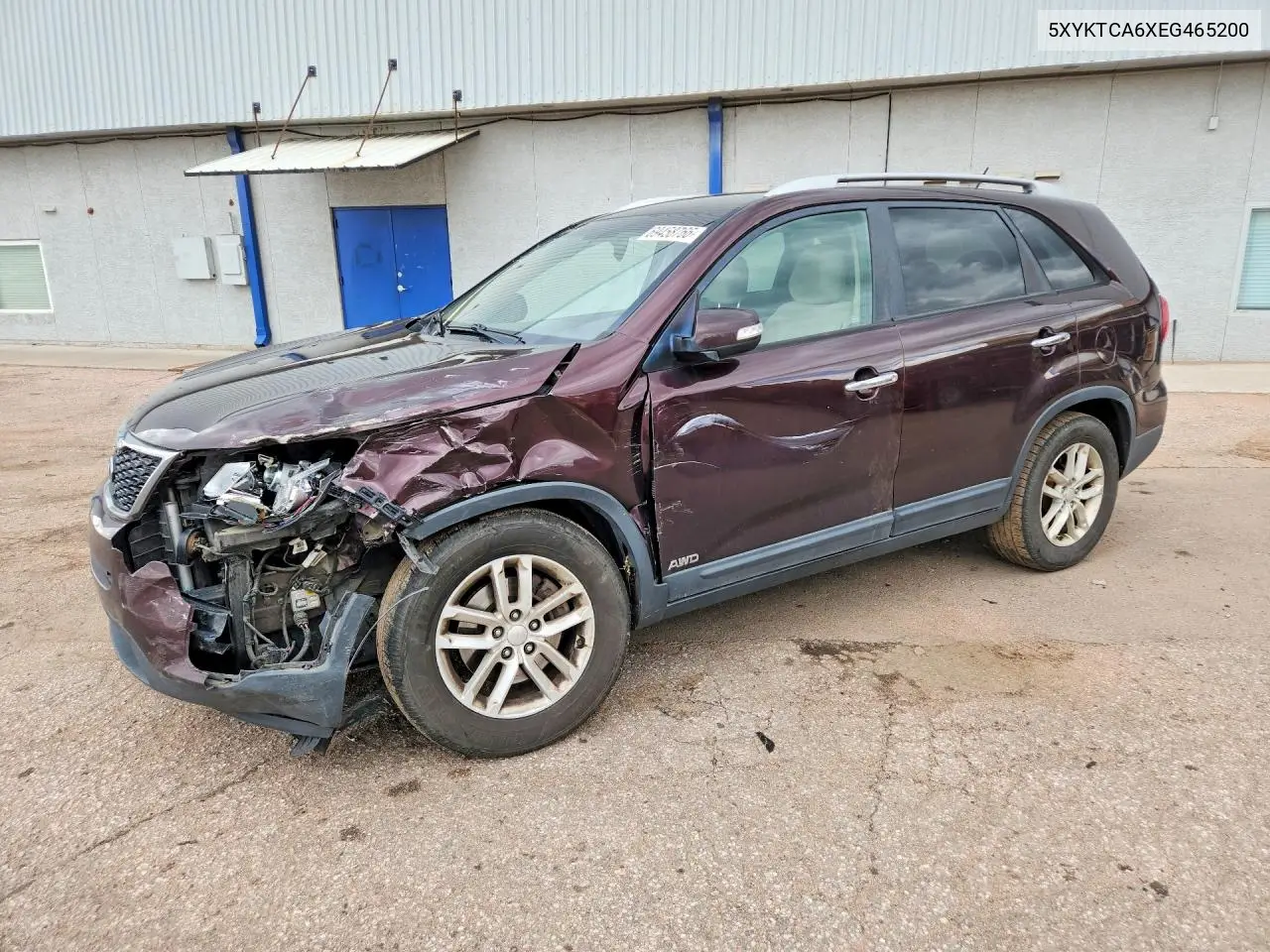 KIA SORENTO 2014, VIN 5XYKTCA6XEG465200